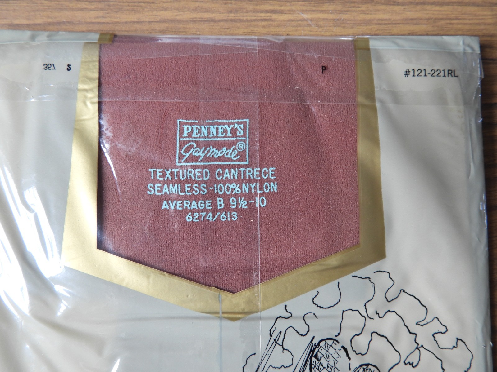 Pair NOS Vtg Penney’s Gaymode Textured Seamless STOCKINGS Coffee Bean Average B