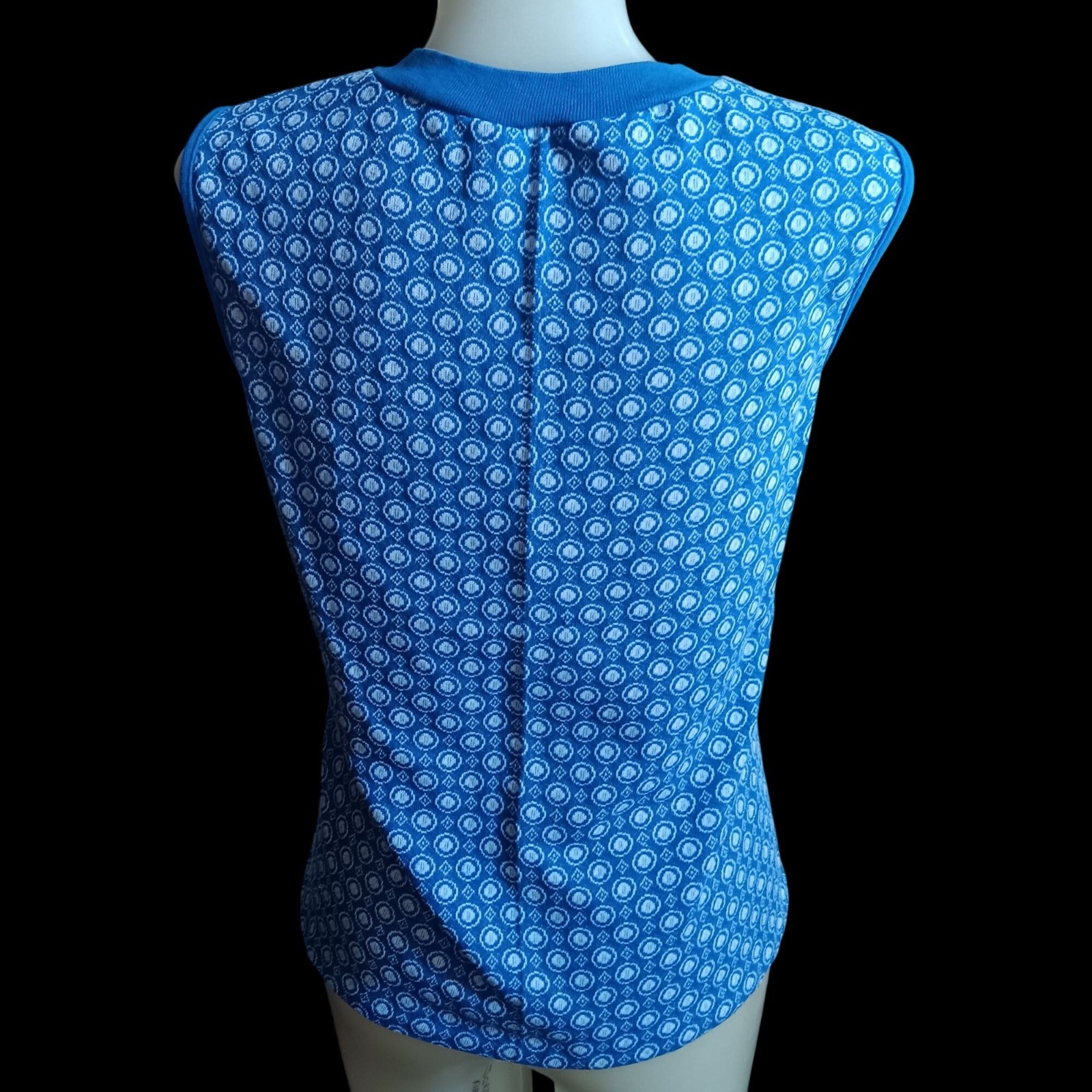 Vintage Women’s Medium T-shirt Single Stitch Knit 70’s Geometric Sleeveless Mod