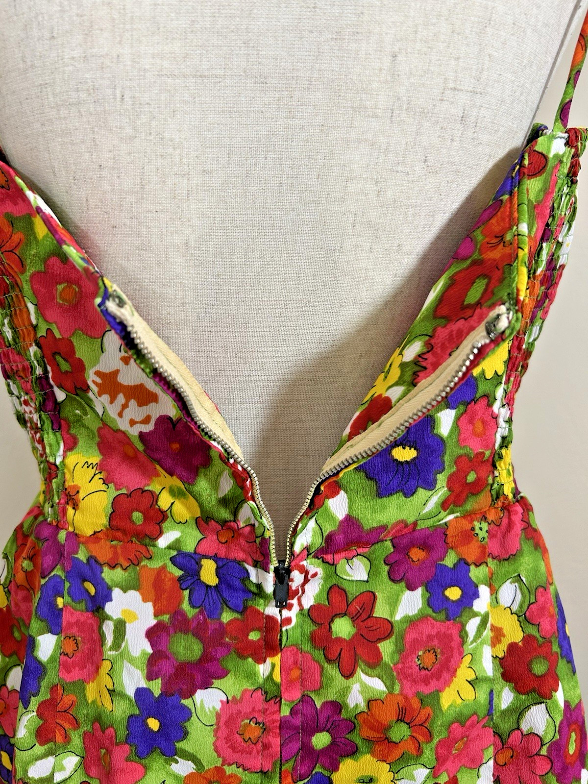 Vtg 50s 60s Kahala Romper Playsuit Swimsuit Floral Pin Up Bombshell One Piece