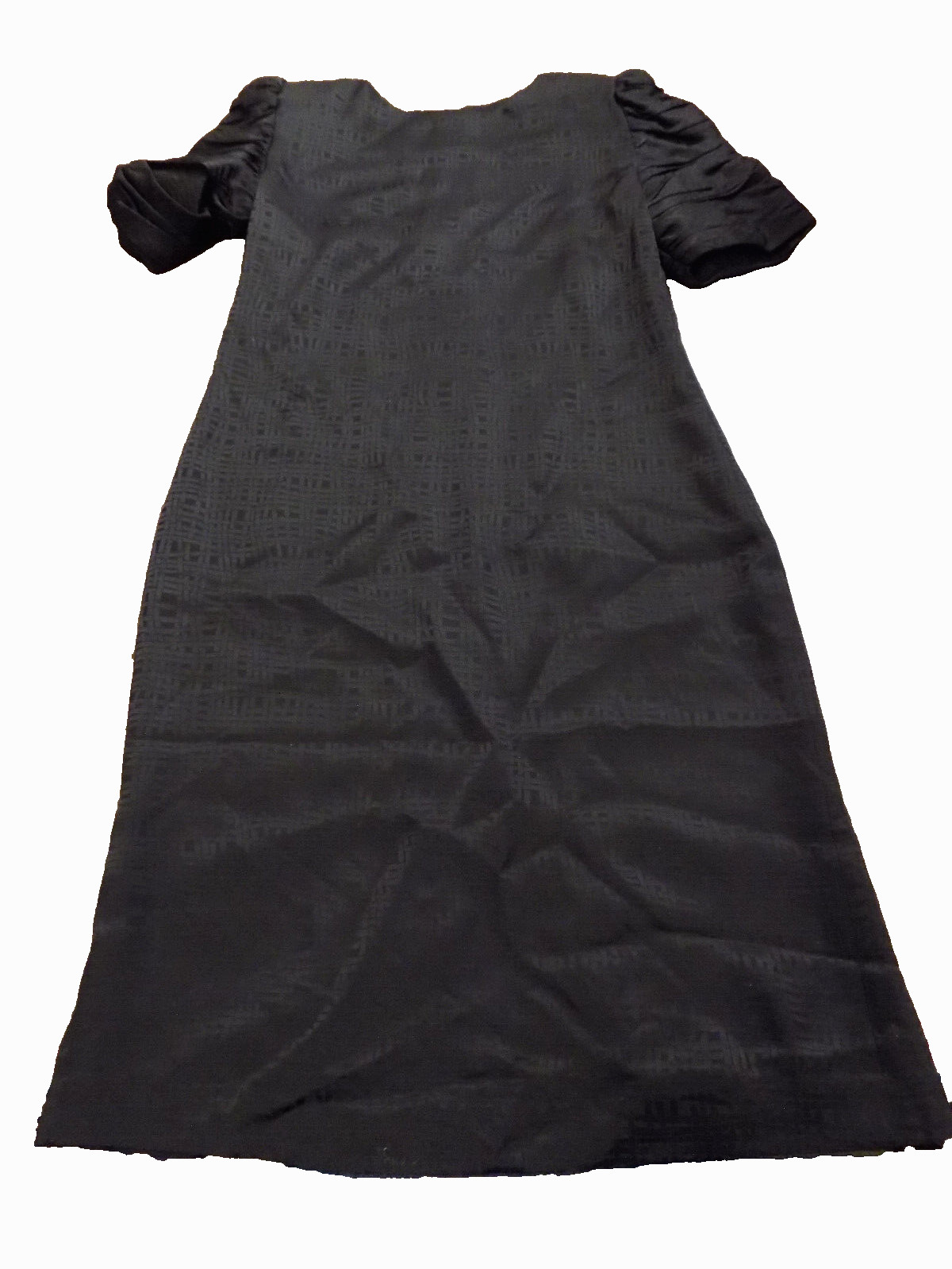 Vtg FAB Tribout Young Designers Black Classy 100% Silk Dress Gathered sleeves 8