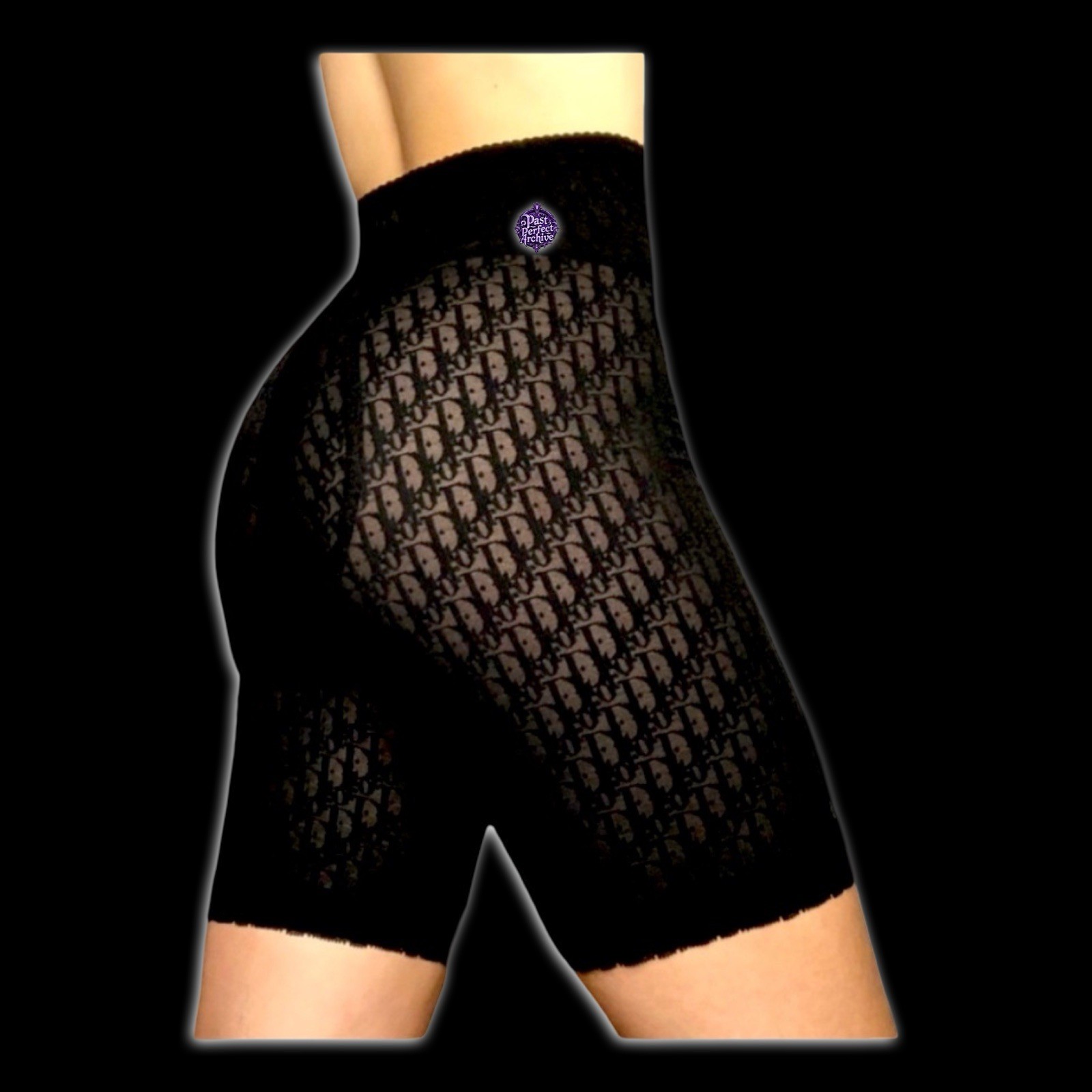 Dior John Galliano Vintage 1990s Diorissimo Briefs Shaping Lace Black Shorts