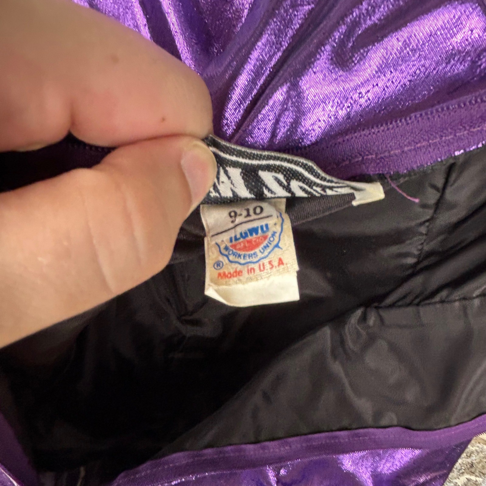 Vintage 80’s Zum Zum Party Dress Purple Metallic Ruched Sequin Prom 9/10