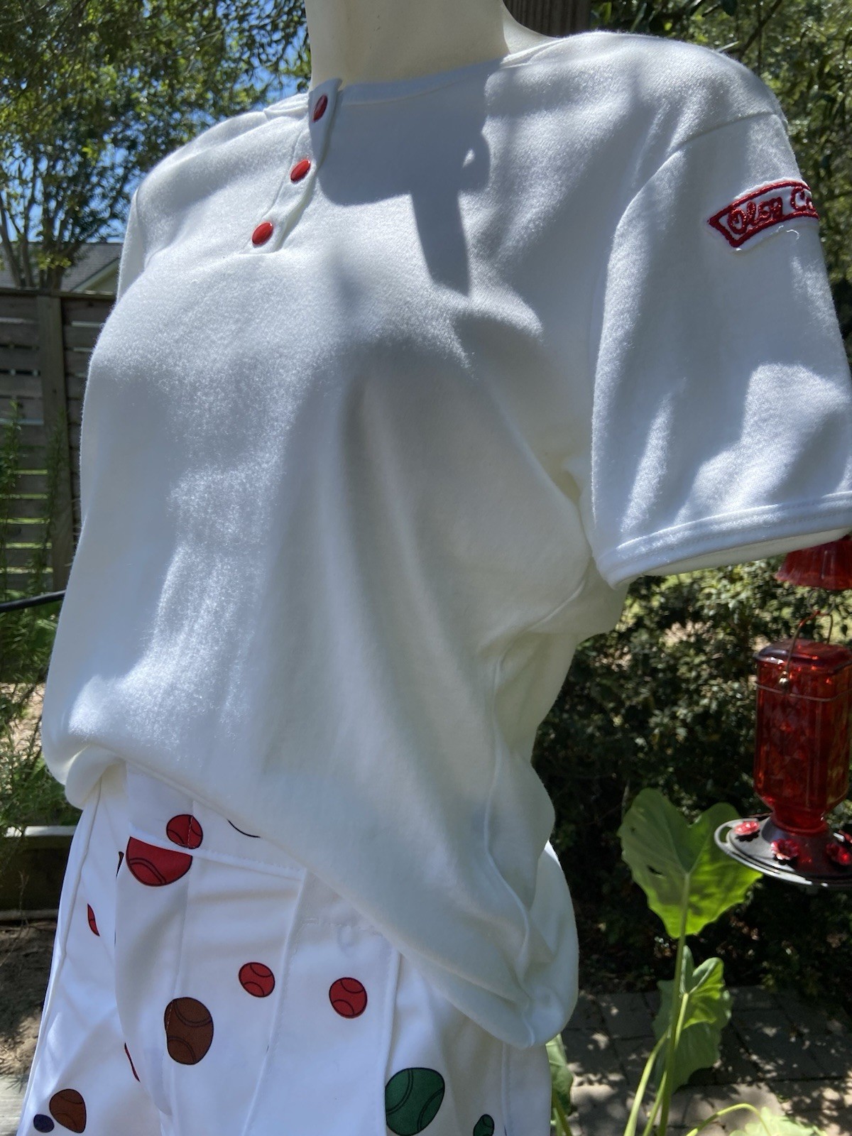 Vintage 70s OLEG CASSINI by MUNSINGWEAR Baseball Theme Shorts and Tee Set SZ M
