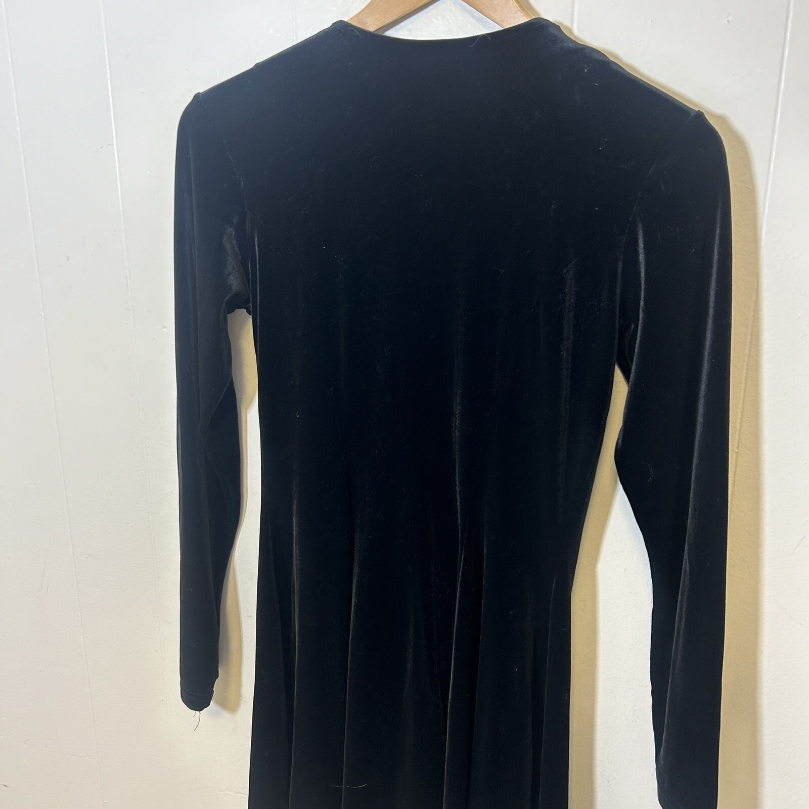 Vintage Luly K Velvet Velour Long Sleeve Mini Dress 80s 90s Y2K Double Breasted