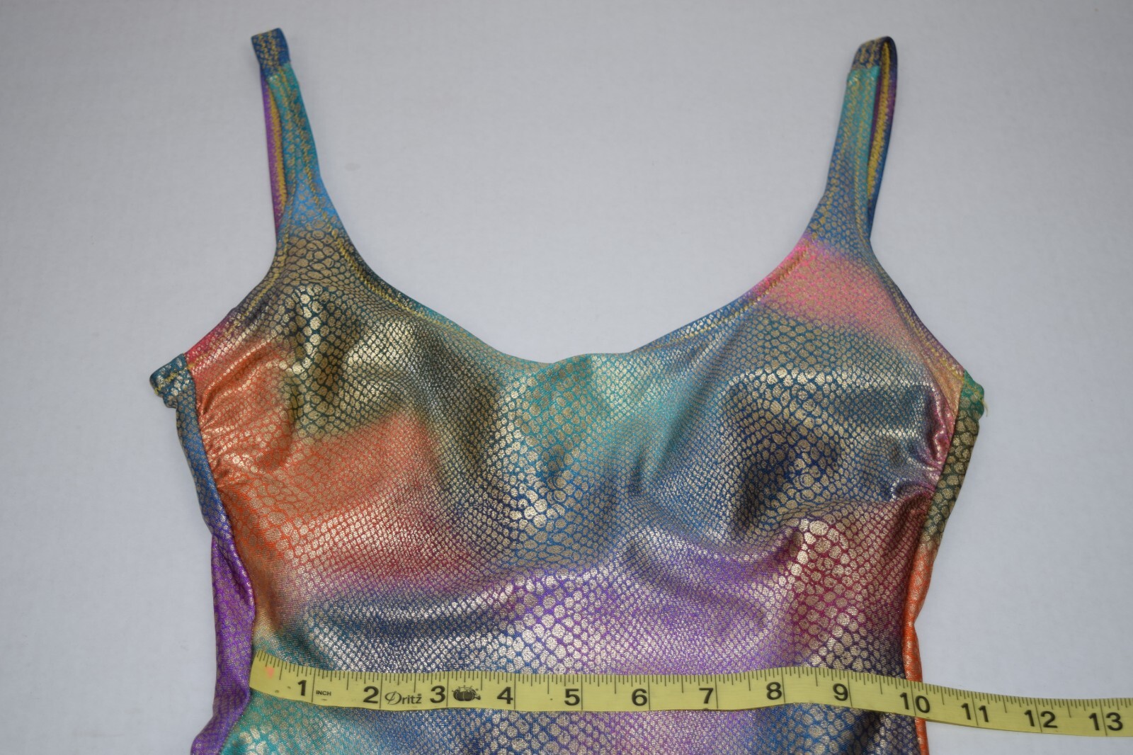 Vintage Swimsuit Gottex Size XS/S 80s Rainbow Snake Skin Print One Piece