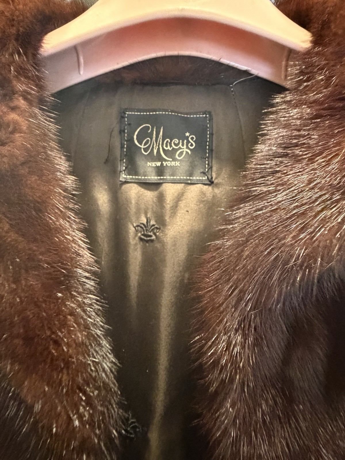 Macy’s Ladies Mink Coat Size Medium-used. Good Condition