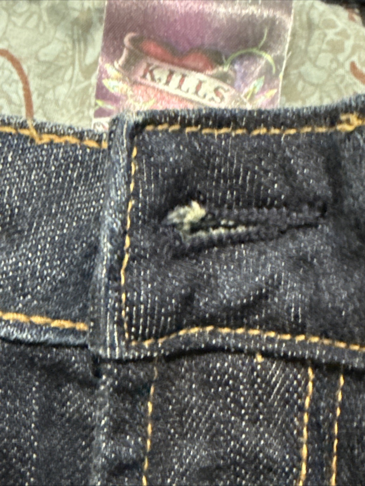 Vintage Ed Hardy Love Kills Slowly Distressed Jeans Size 22 See Description