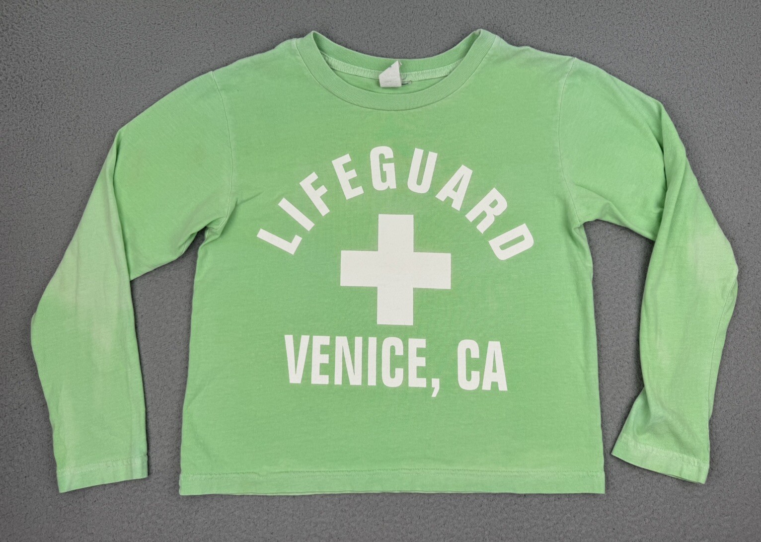 Vintage Lifeguard Shirt Womens Small Green Long Sleeve Venice Beach California