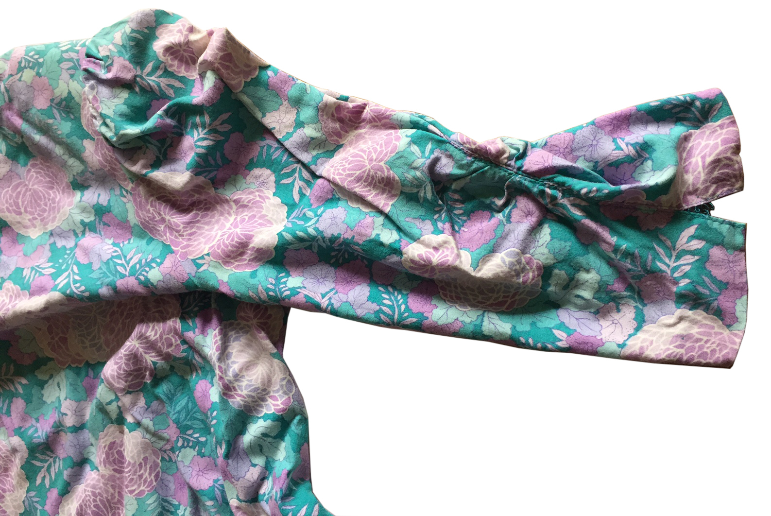 BELLE FRANCE Vintage Dress Floral Print Rayon Drop-Waist Size 10