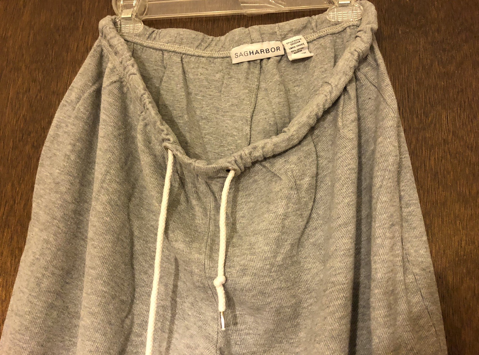 Women’s Size L Gray Cotton Inseam 27” Elastic Waist 34” Sag Harbor Sweatpants