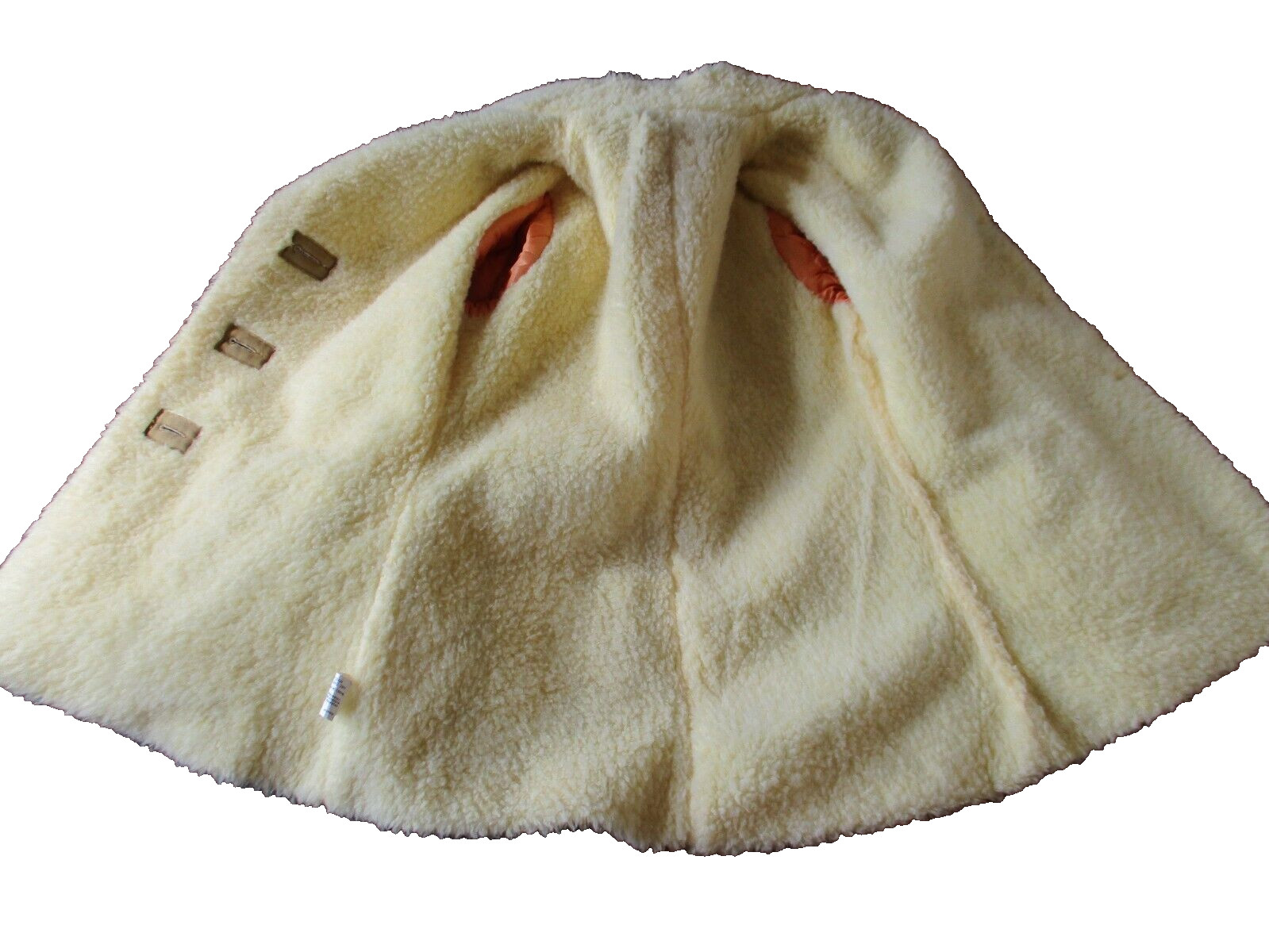 Vintage 70s Sherpa Coat Jacket M/L Women Tan Faux Suede Faux Sheepskin