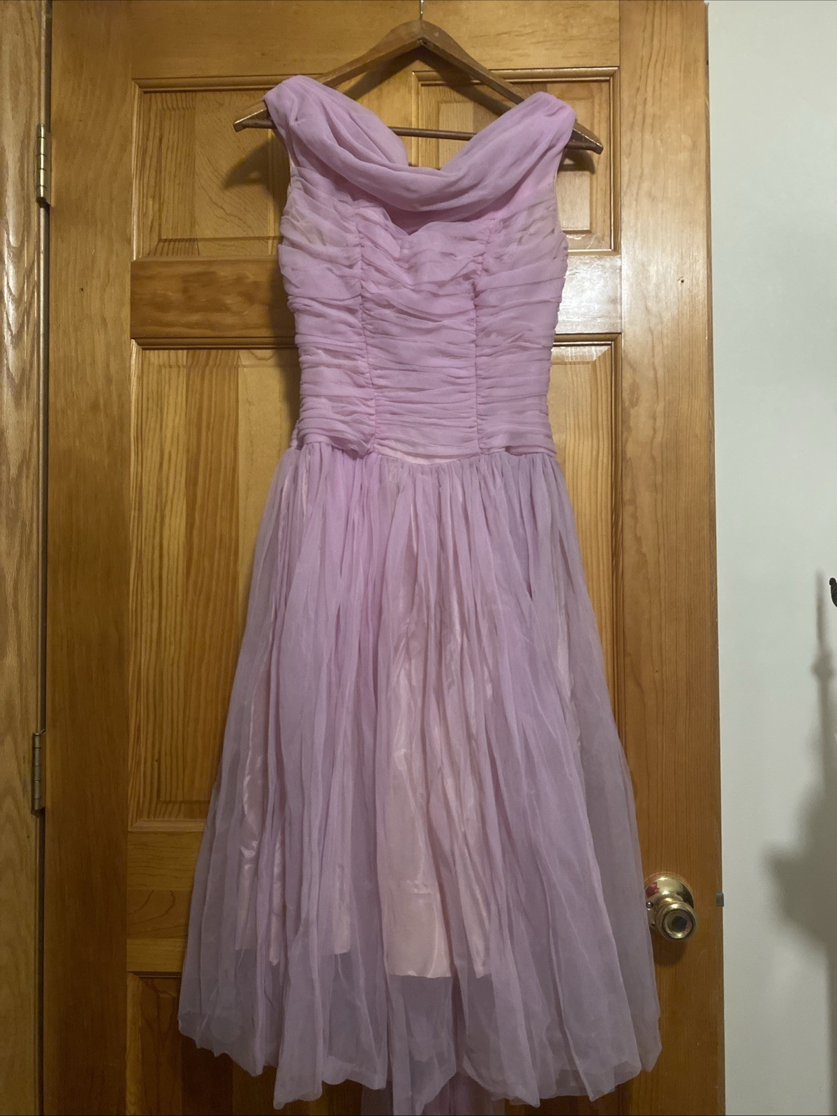Vintage 50’s-60’s Midi/slightly Below The Knee Ladies Lavender Tulle Party Dress