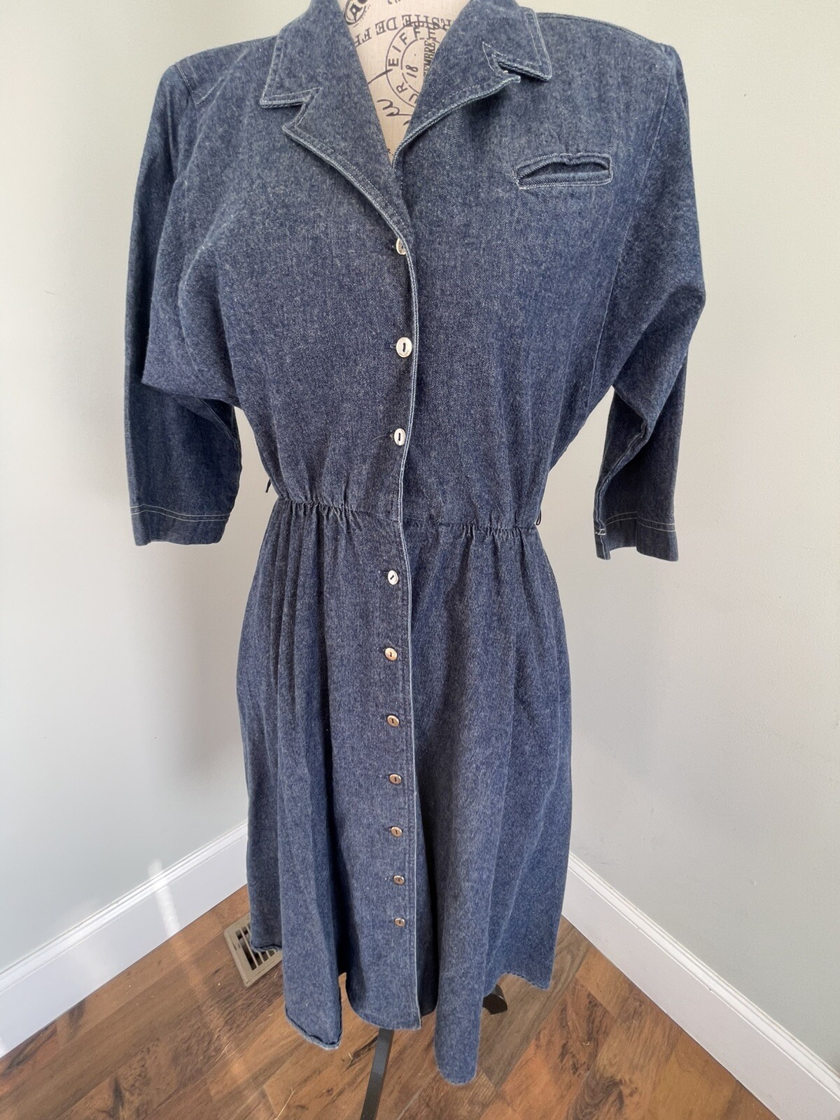 Vintage Full Denim Dress Petites By Willi Size Sm? Button