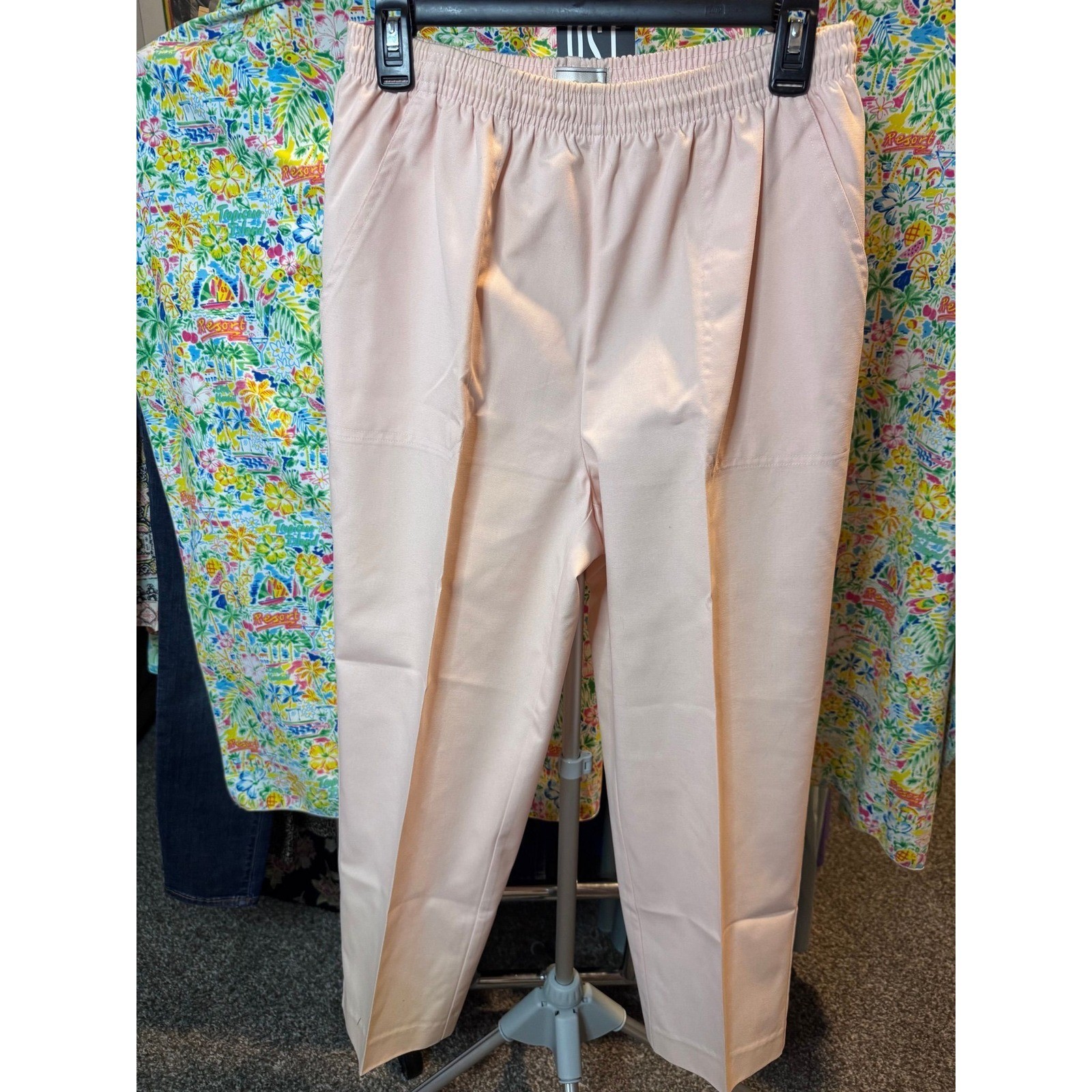 120 Napa Valley Womens Vintage Pink Elastic Waist Pull On Pants Size 8 MY01077
