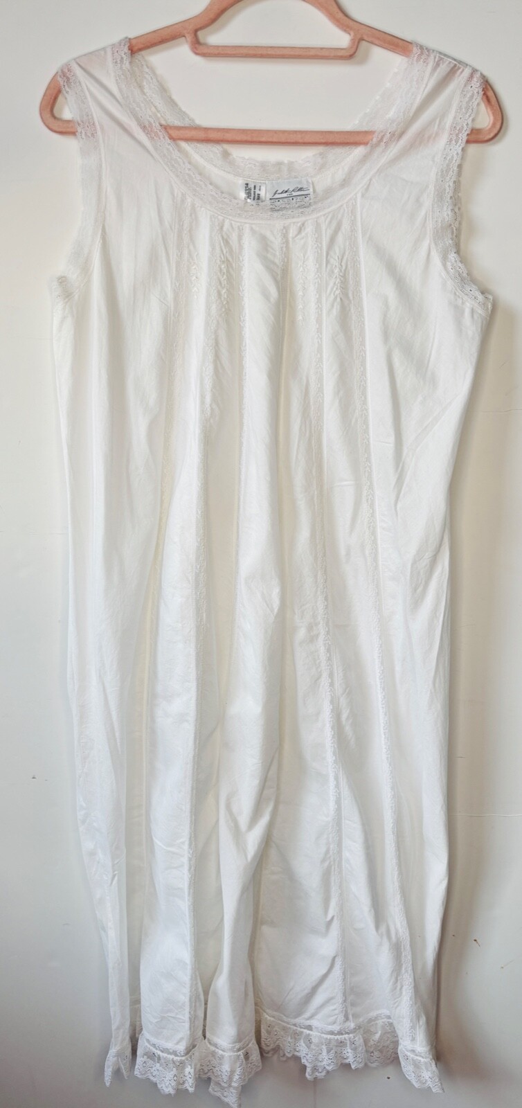 VTG JUDITH RITTER BARBIZON GRANNYCORE WHITE COTTON&LACE ROMANTIC NIGHTGOWN PJ*S