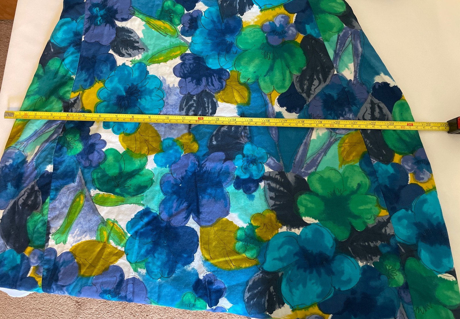 Vintage Kamehameha Hawaiian Dress Size Small Blue Floral Print