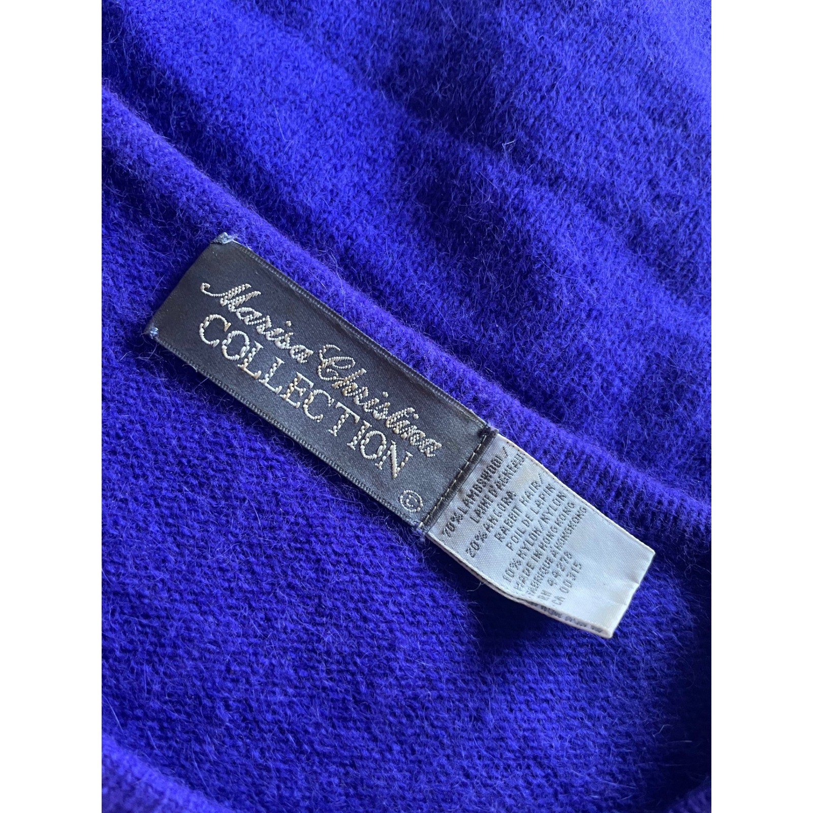 Marisa Christina Purple Angora Wool Sequin Heart Love & Diamonds Sweater Size M