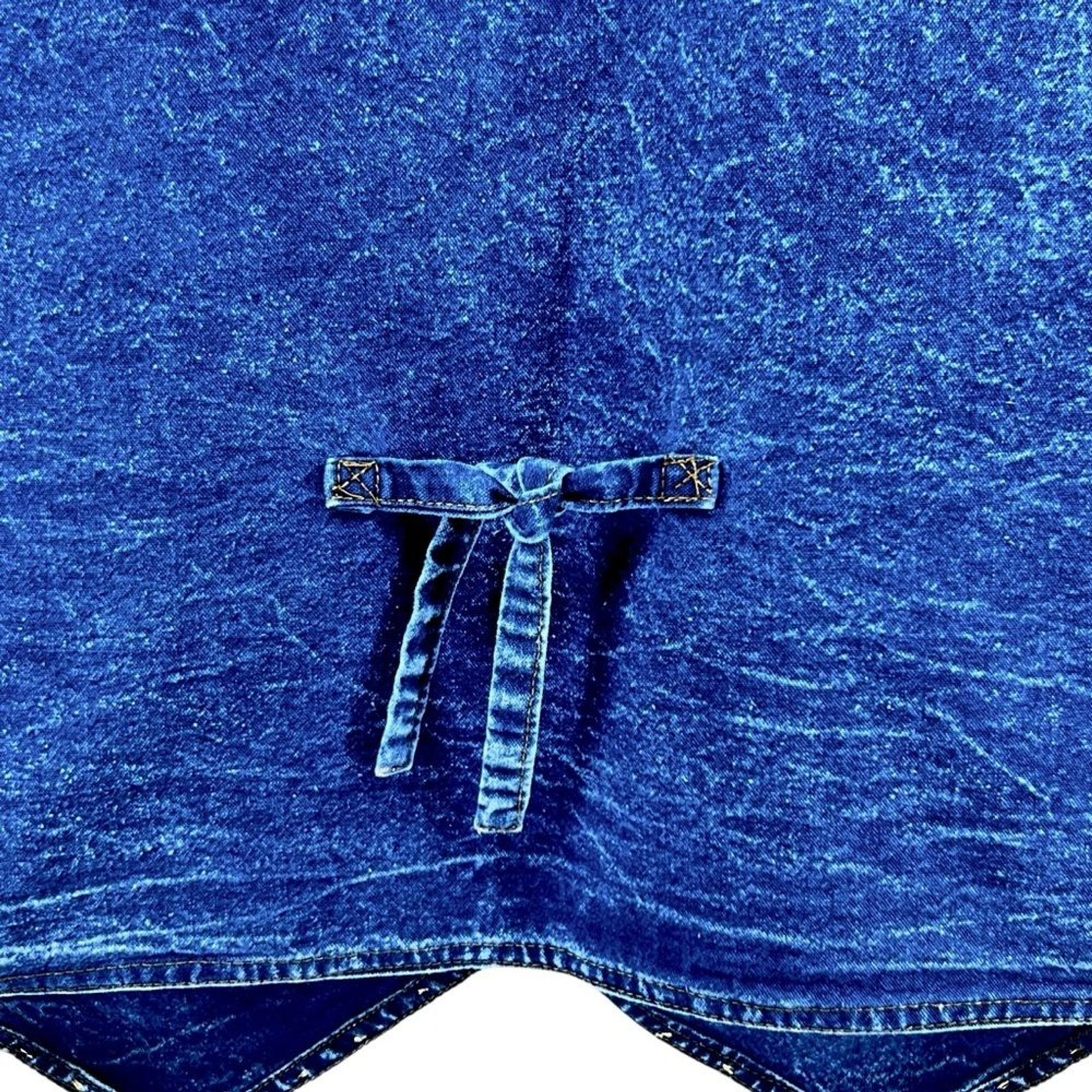 Vtg Pretty Bleu Gold Embellished Western Denim Jean Vest Sz L Beaded Embroidery