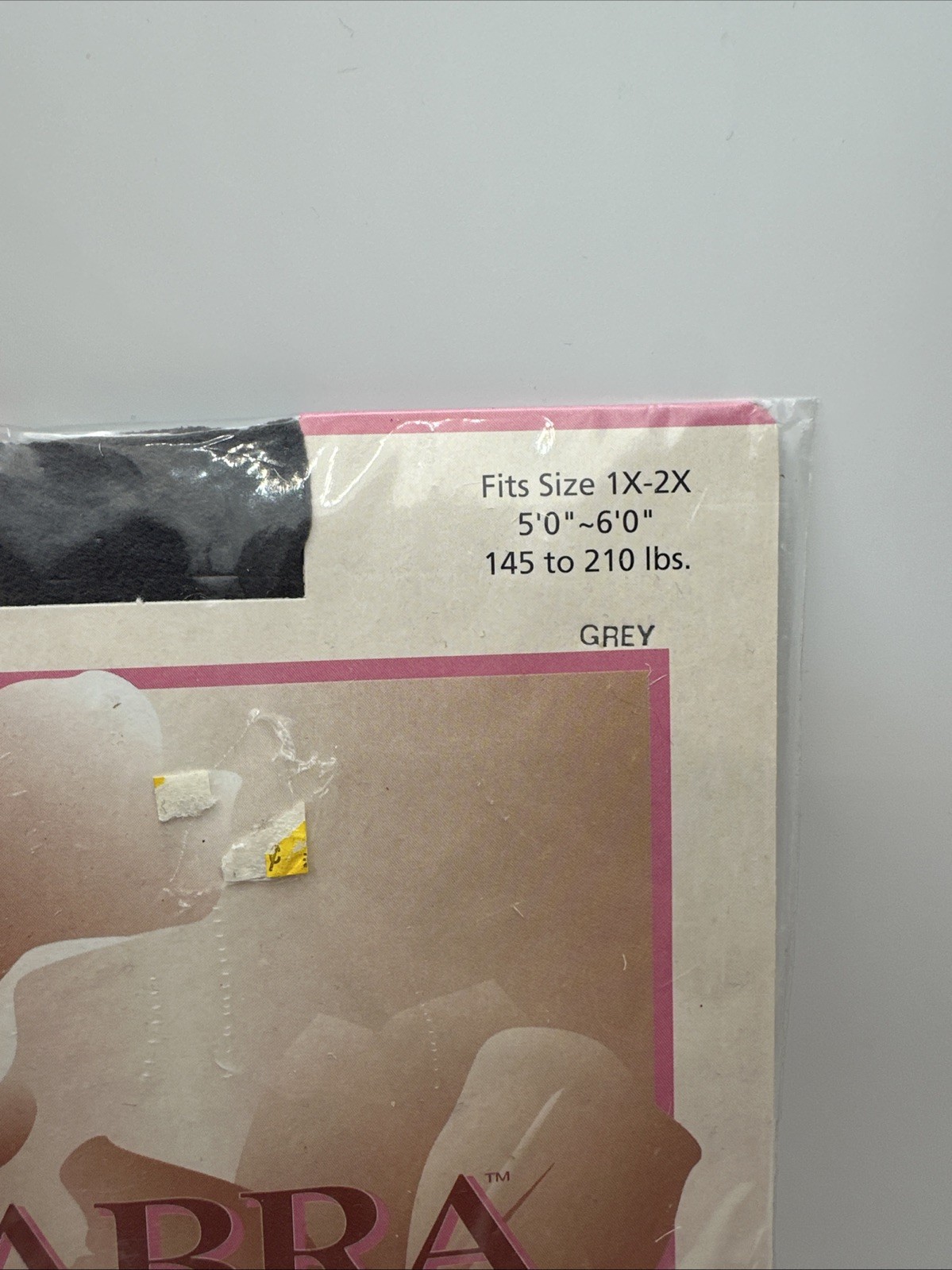 Sabra Size 1X-2X Pantyhose Gray Grey Reinforced Panty Sheer 100% Nylon NIP