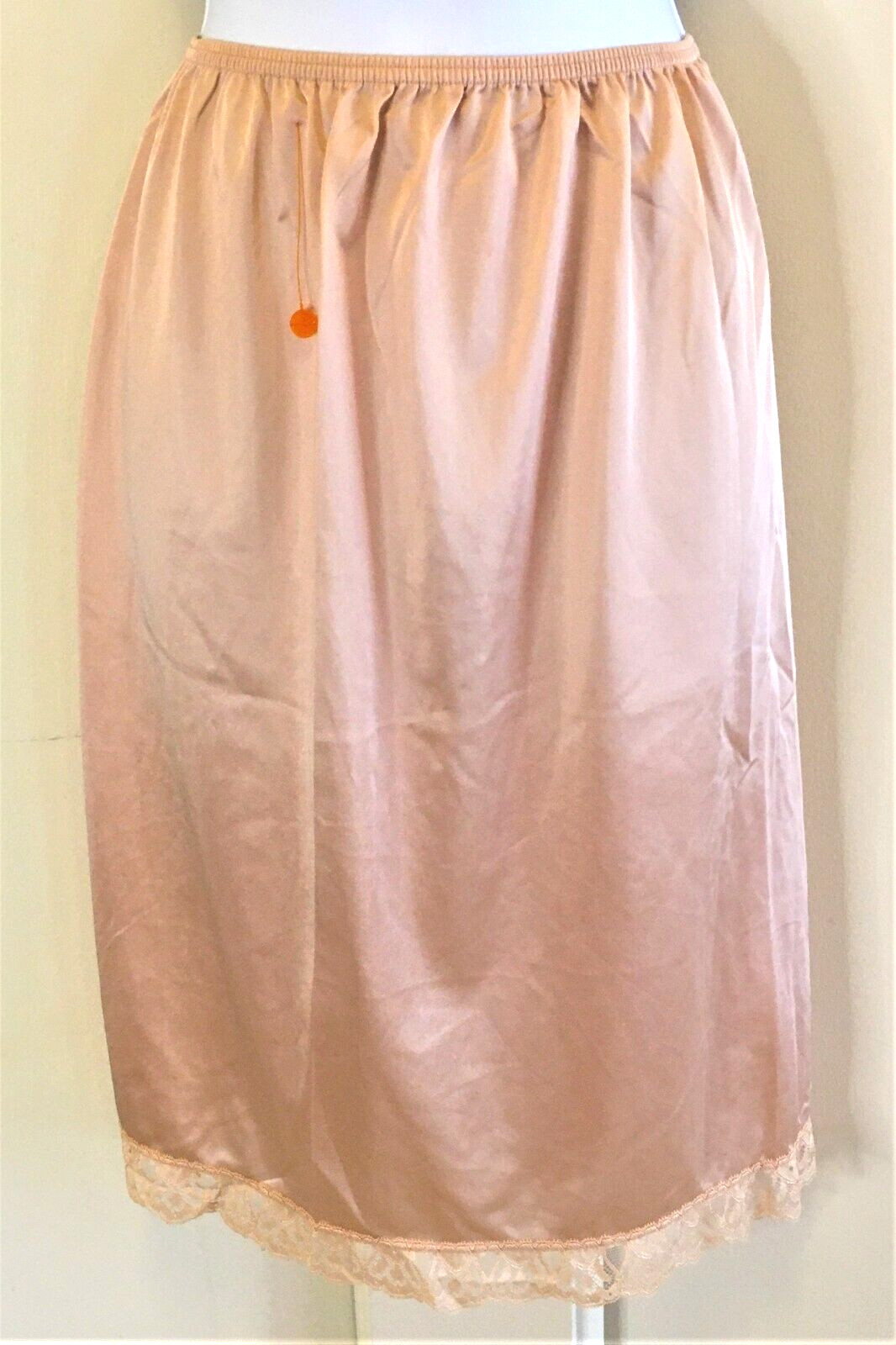 Vintage Half Slip by Blush Sz. Small Champagne Lace Side Slit Nylon NOS NWOT