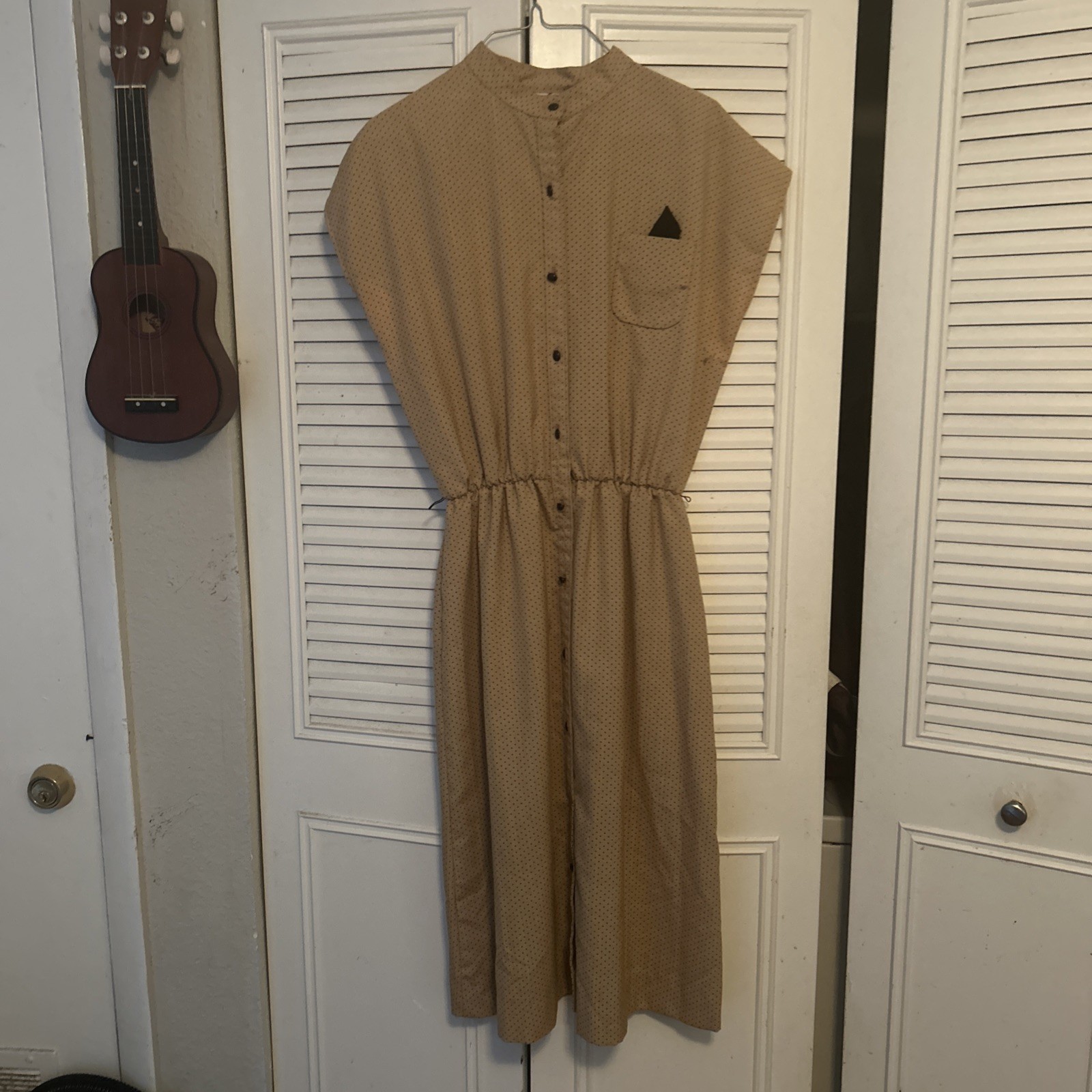 Vintage 1950-1970s Polka For Shift Dress By Malouf Of Dallas Pin Up Size 12