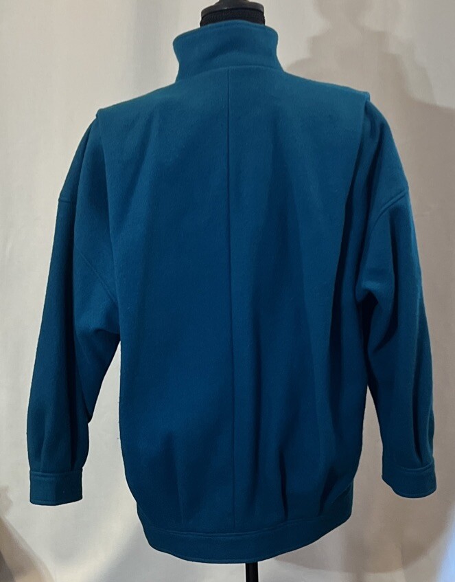 Vintage Learsi Turquoise 100% New Wool Coat Fully Lined Size 9 Beautiful