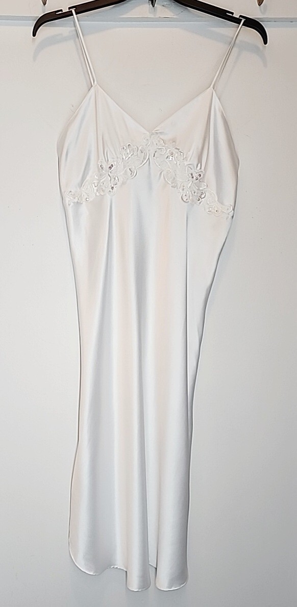 NWT VTG Intimo Amore Slip Dress Bridal White w/Sequin Chemise Y2K Women’s LARGE