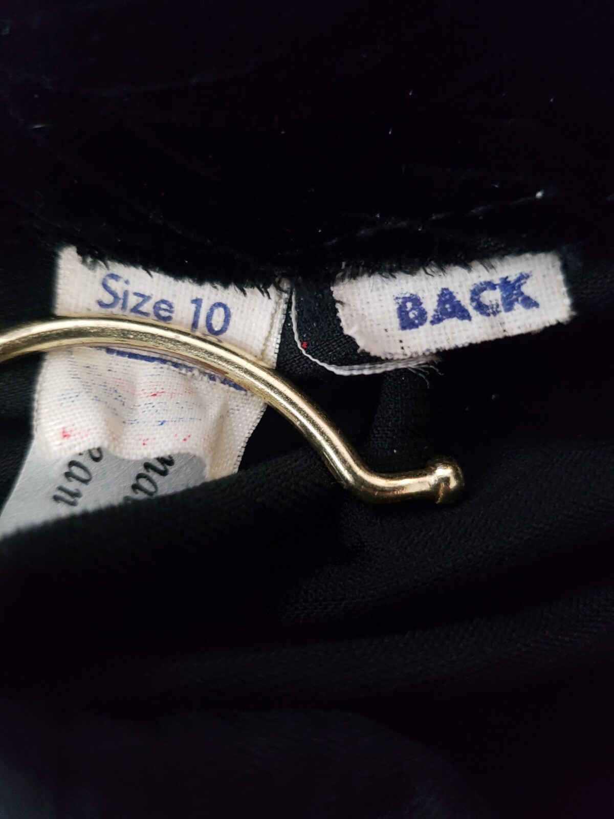 Vtg Pedestal Originals Dress Velvet Corduroy Like V Neck Black Sm