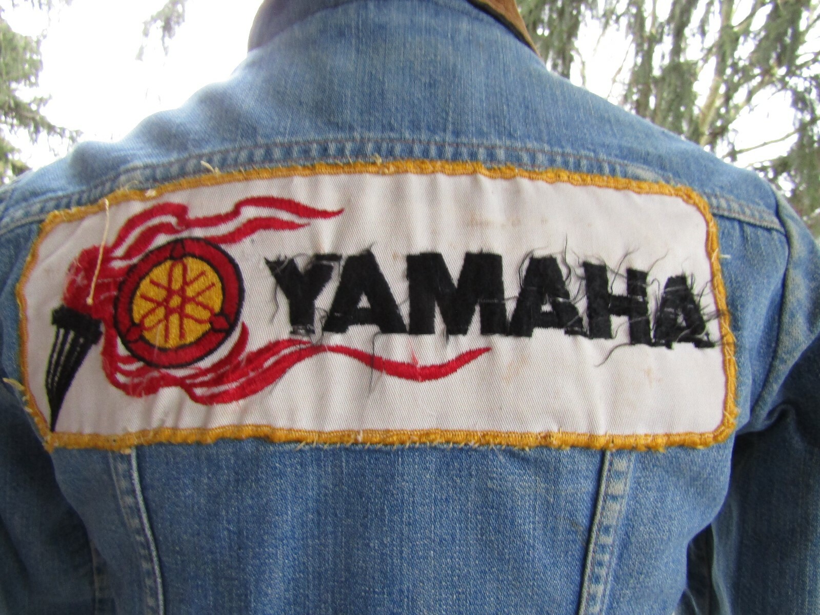 Vintage 1970s Blue Bell Maverick Fleece Lined Yamaha Blue Jean Jacket Size 14 #2
