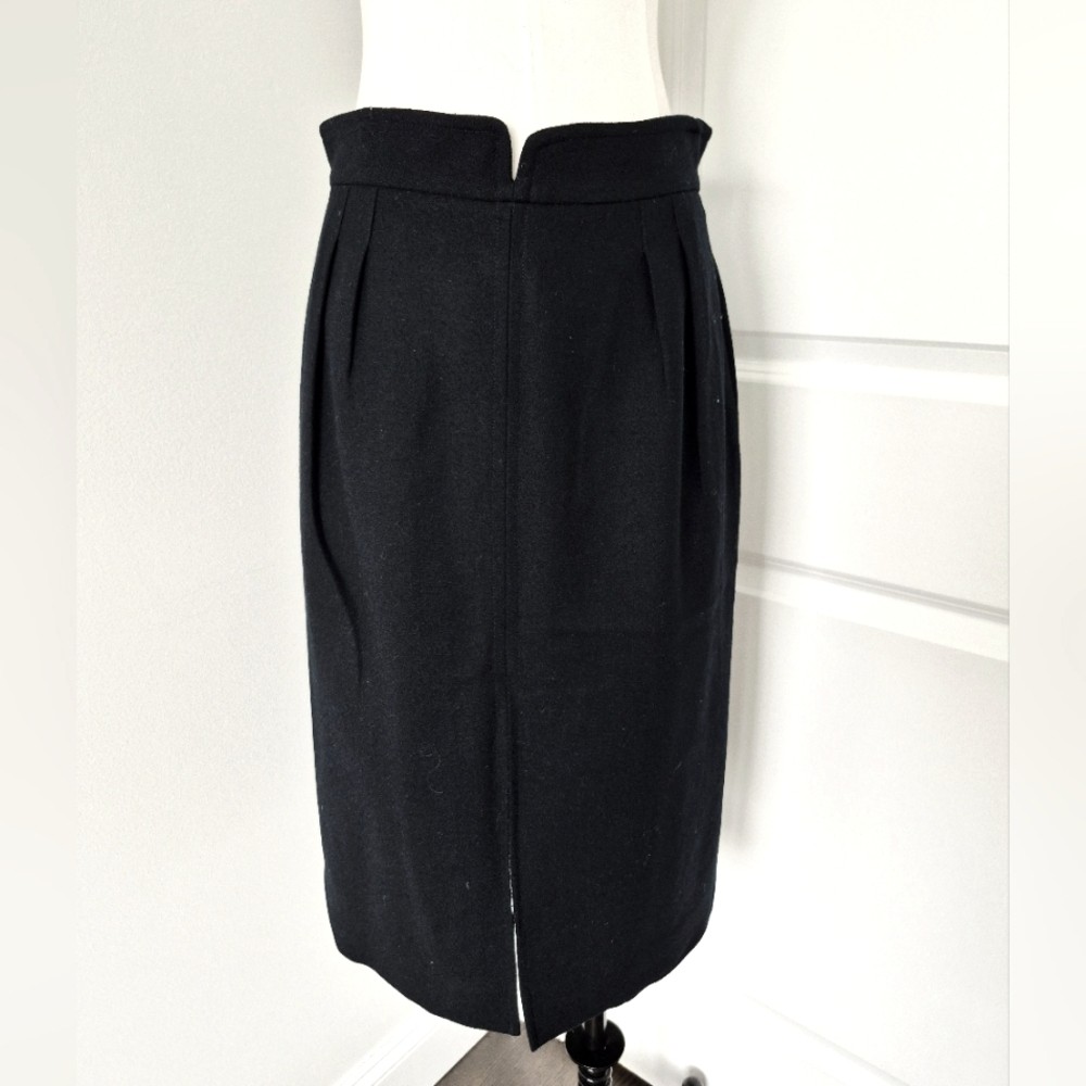 Vtg Christian Dior The Suit Black Wool Skirt Sz 14 Classic Fall Luxury Winter