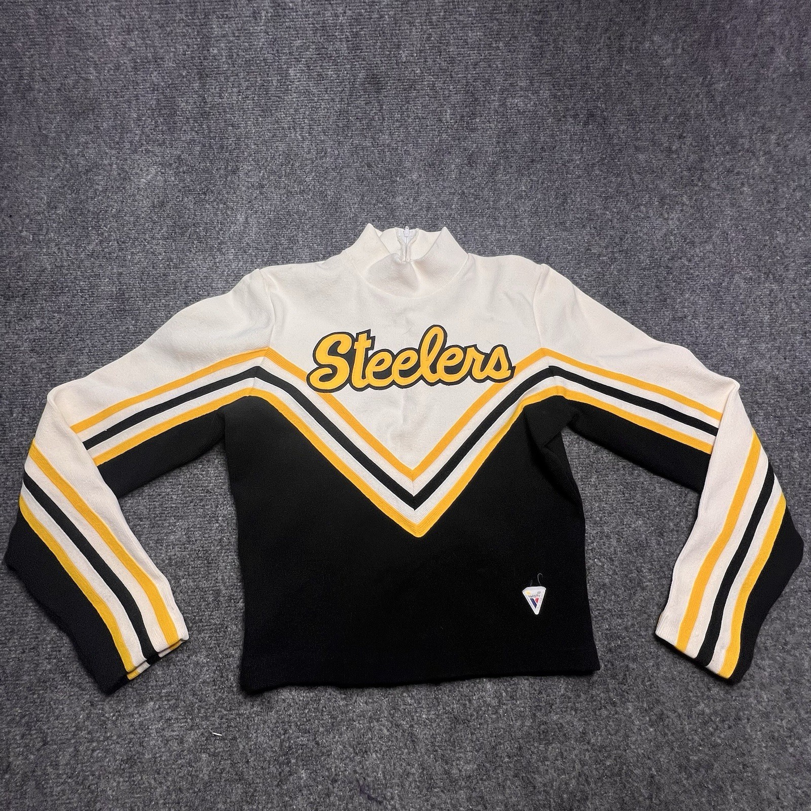Vintage Varsity Spirit Fashions Steelers Cheer Sweater Black Gold USA