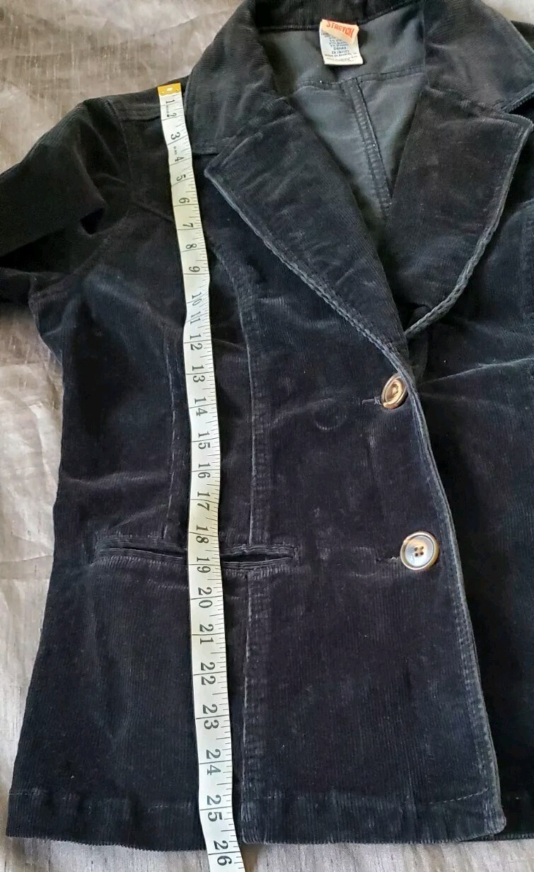 VTG Faded Glory Blazer Jacket Velour Velvet Womens black Sz XL(16/18 )90s