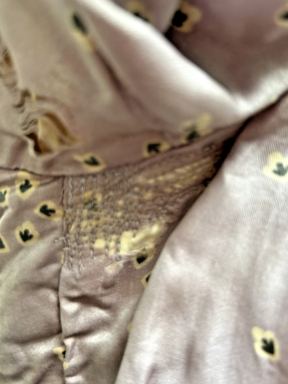 Antique Edwardian Lavender Silk Half-Mourning Gown- Study/Display Piece ca. 1900
