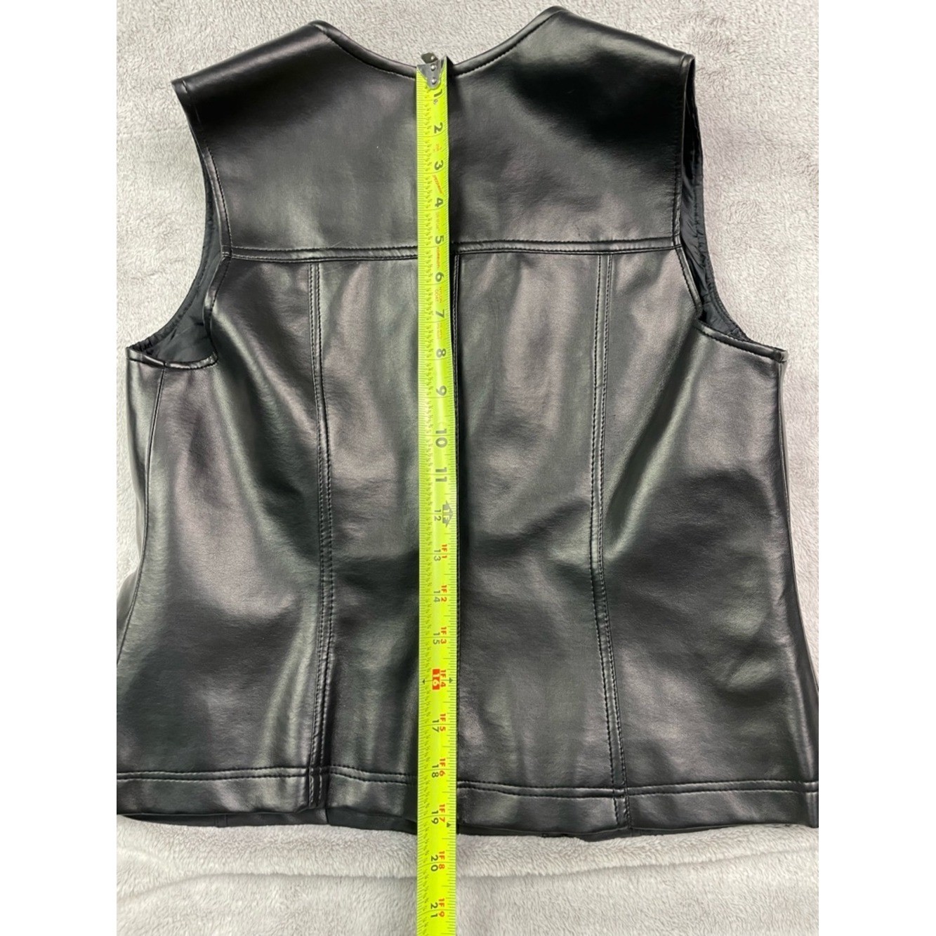 Counterparts Petites Black Faux Leather Zip-Up Vest – Size 10P – Vintage Y2K