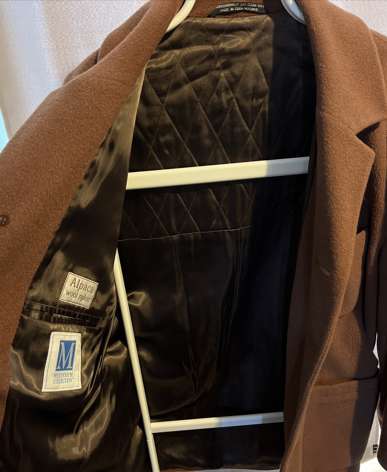 Vintage Millennium Collection Alpaca Wool Coat Jacket Brown Taupe Made In Italy