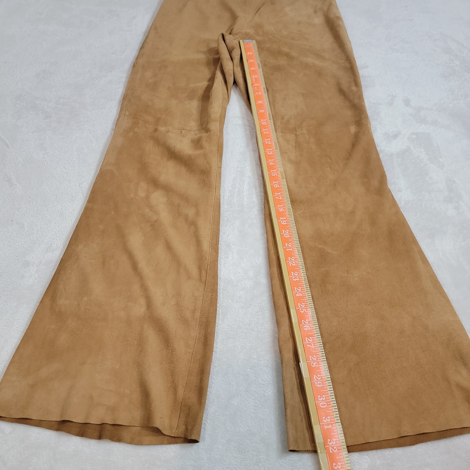 Vintage Lillie Rubin Pant Womens 10 Tan 100% Goat Suede High Rise Bell Bottom