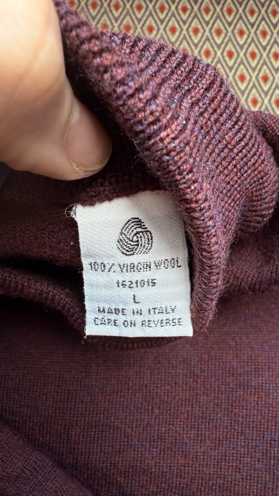 Jos A Bank mockneck turtleneck sweater size L- Virgin Wool- Purple