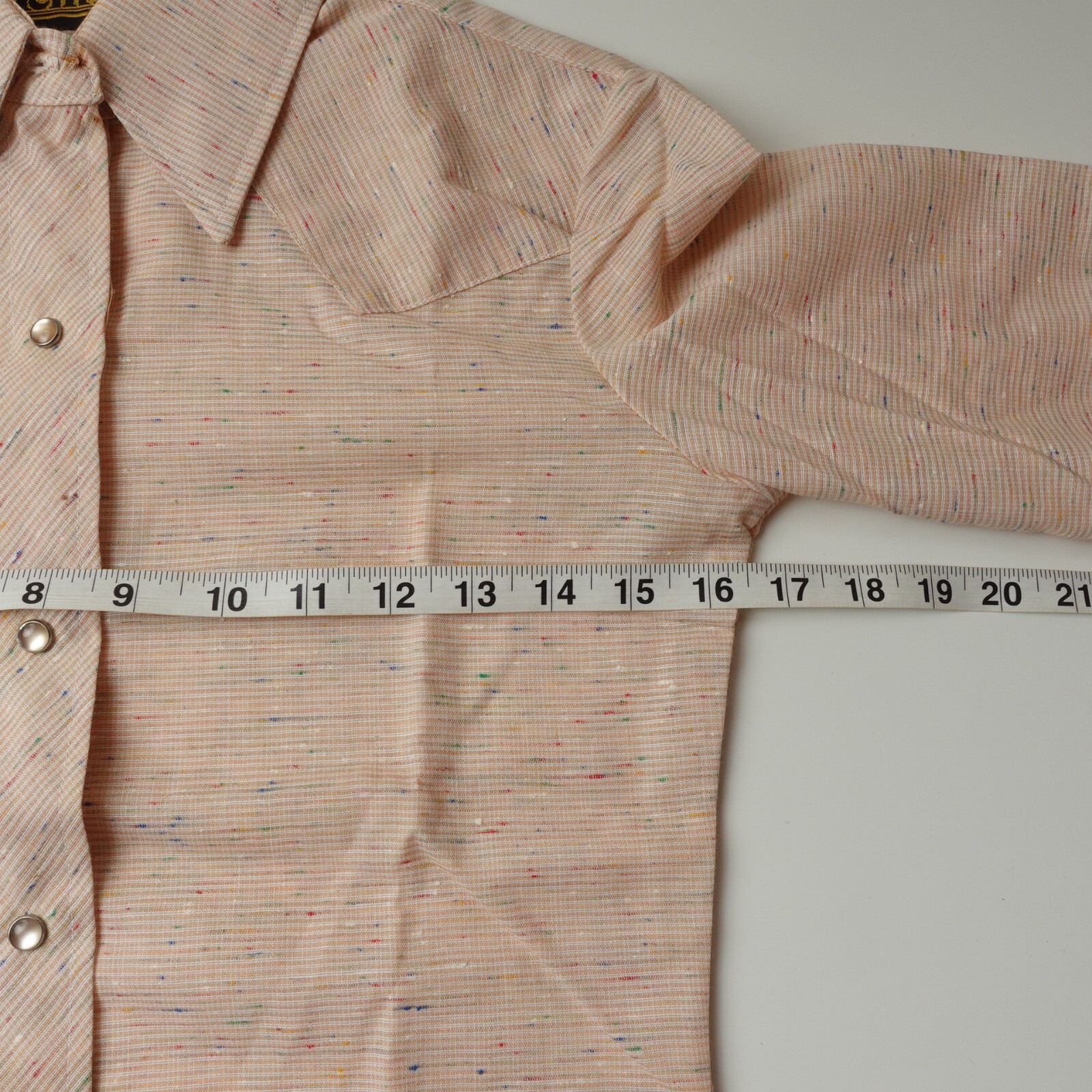 Vintage Tem Tex Cowgirl Western Shirt Size Medium Womens Pearl Snap Made in USA