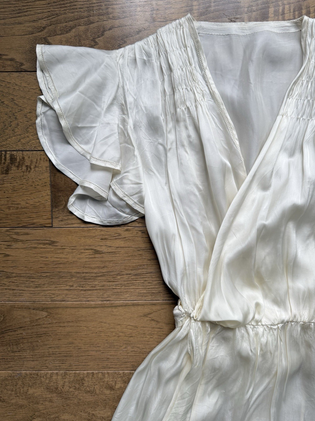 Regal 1930s-1940’s Candlelight Ivory Silk Satin Dress Wedding Gown Bridal Gown