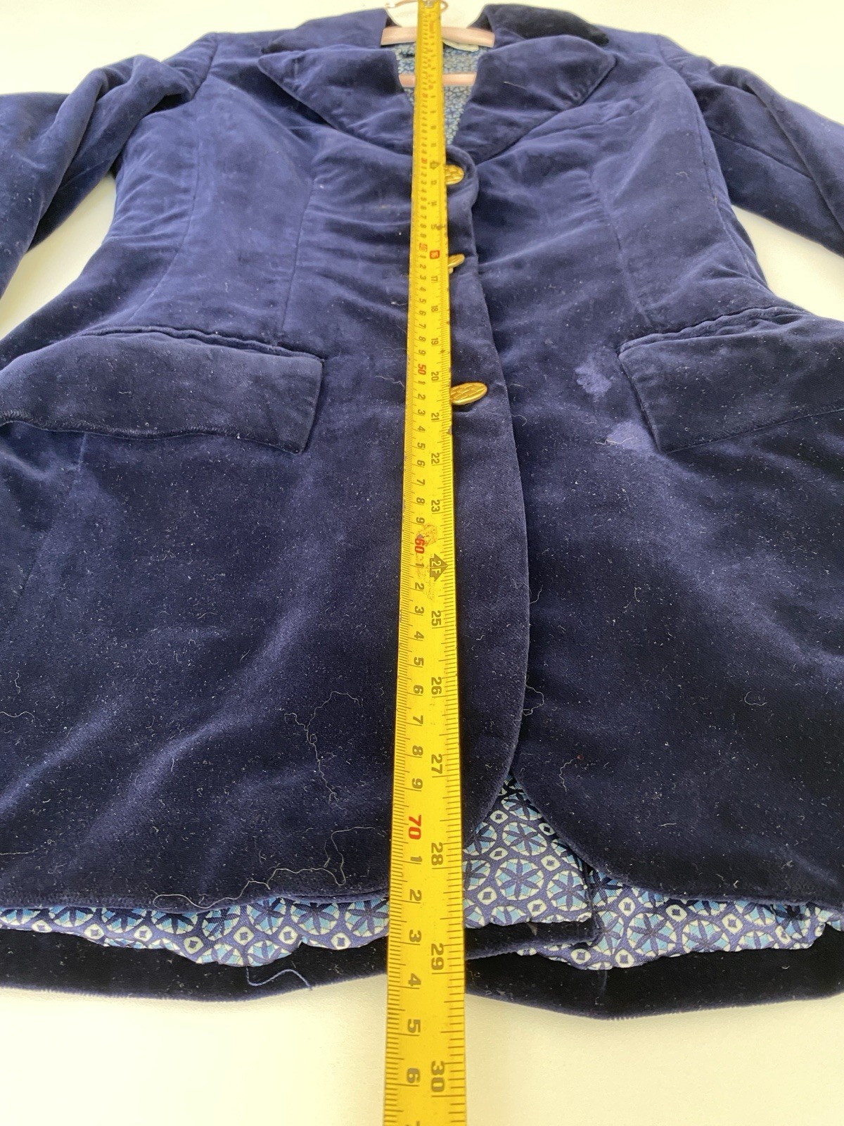 Vtg 70s Leon Block XS Riding Coat Jacket Blazer Velvet Sexy Blue Equestrian