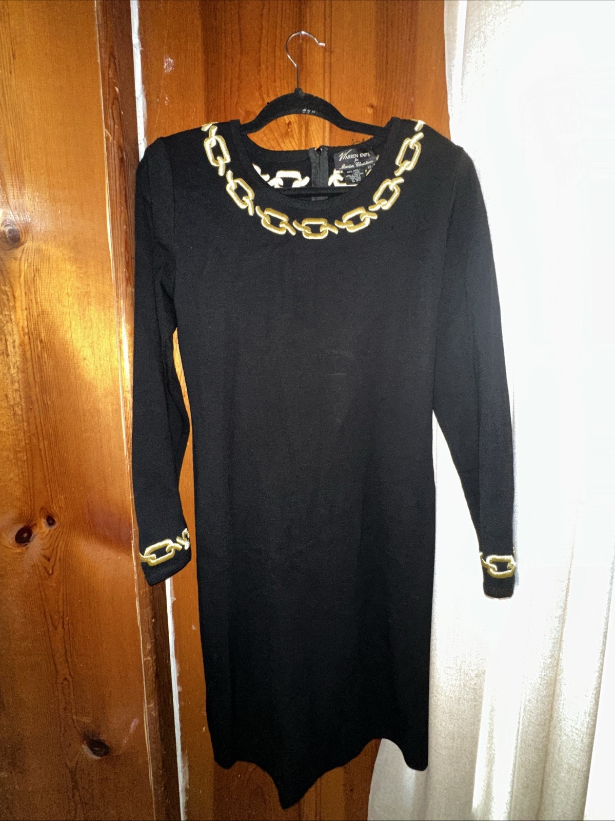 Vintage 80s Warren Knits x Marisa Christina Womens 12Glam Dress Wool