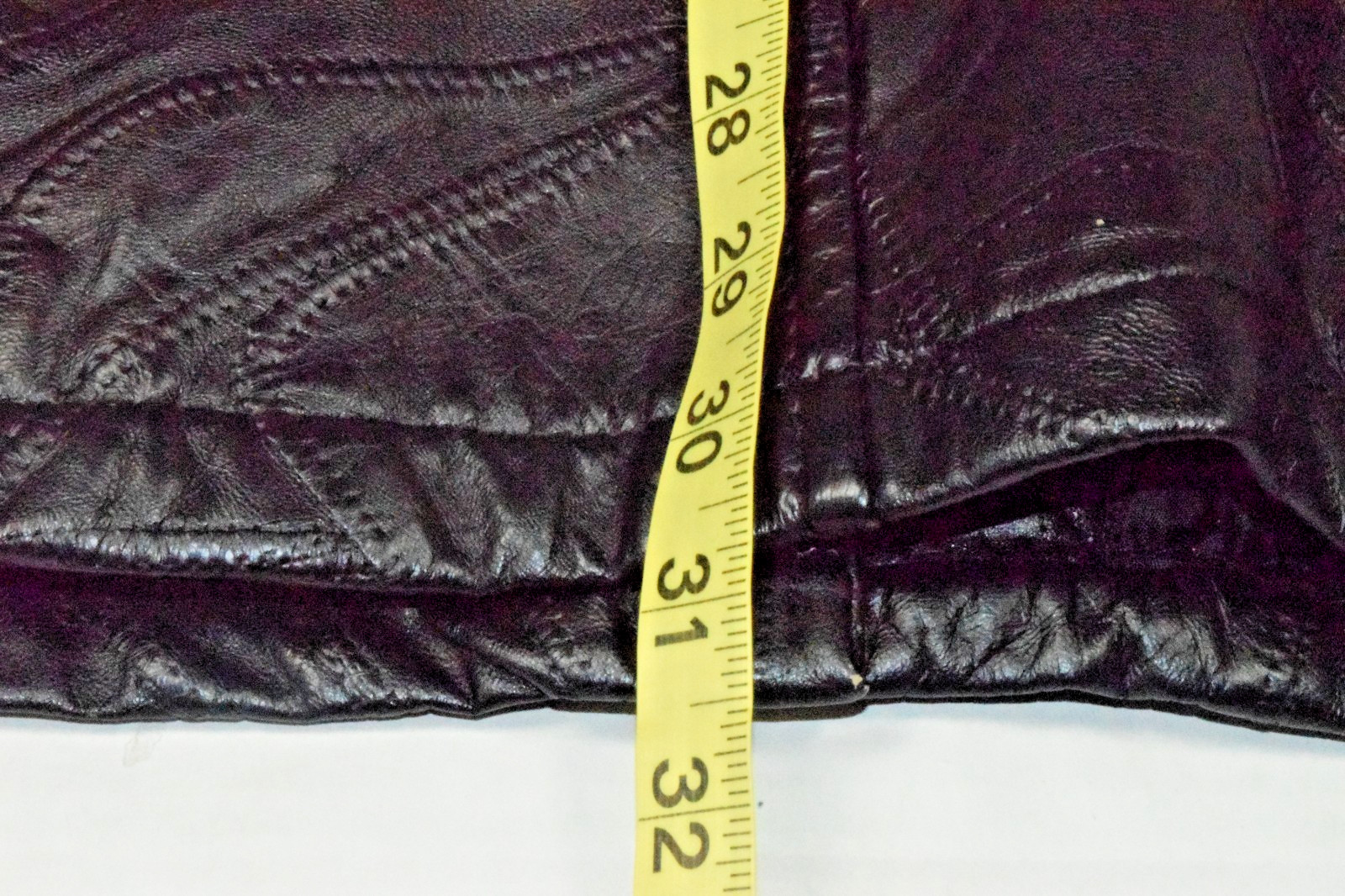 Vintage Leather Jacket Leather Works Size XXL 90s L Glossy Black Patchwork