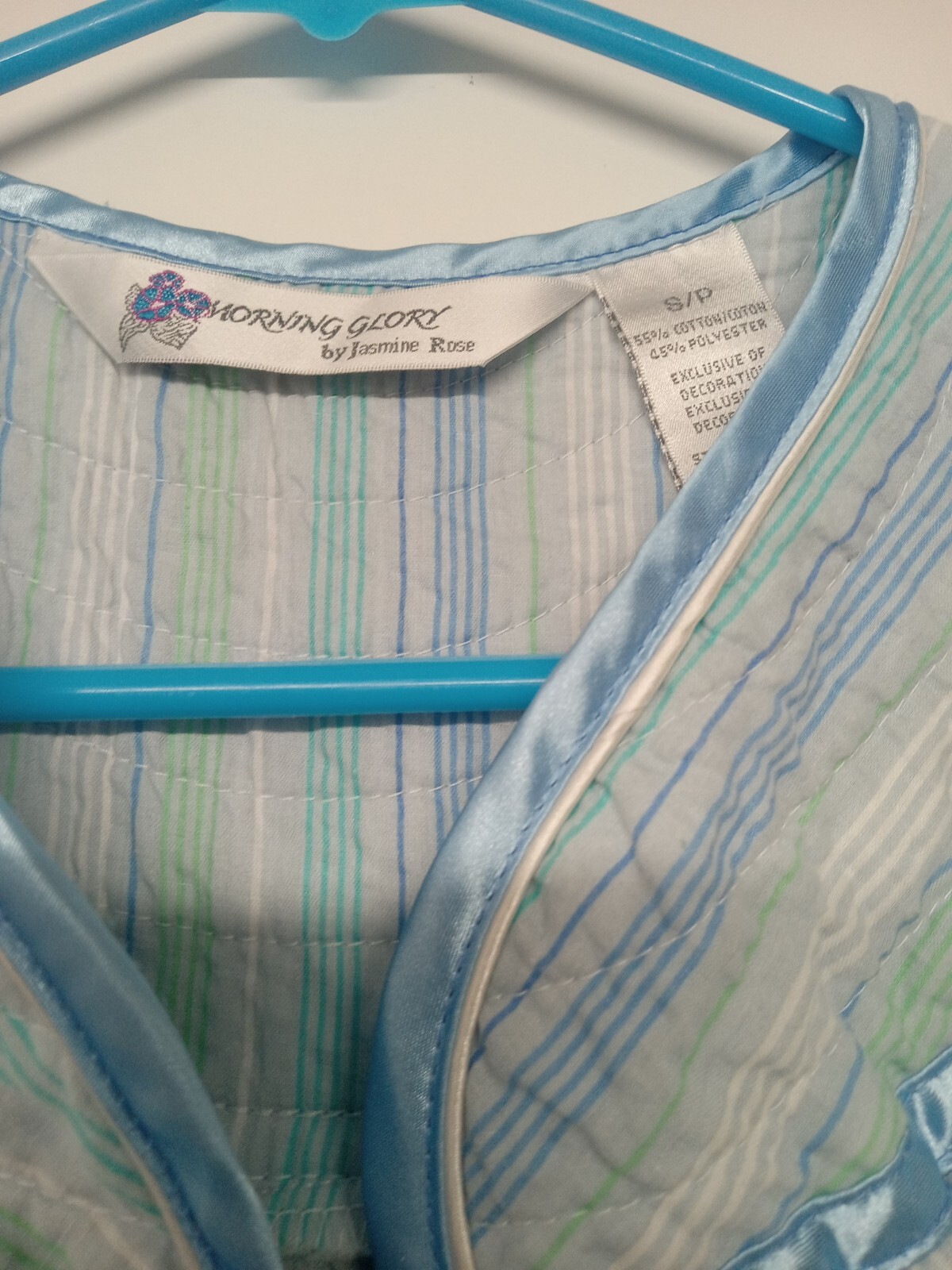 Morning Glory By Jasmine Rose NIGHTGOWN womens Size Small Petite Pastel Blue