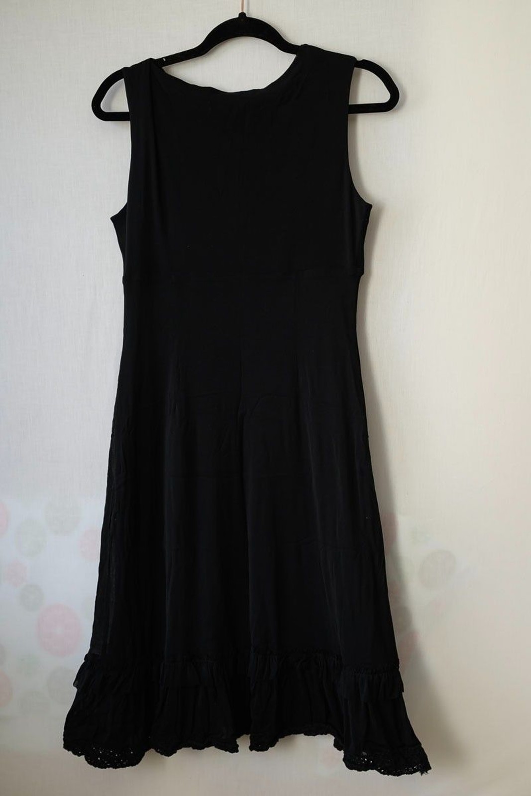 Vintage Evan-Picone Black ruffle dress 12 Goth Witchy cocktail Whimsigoth