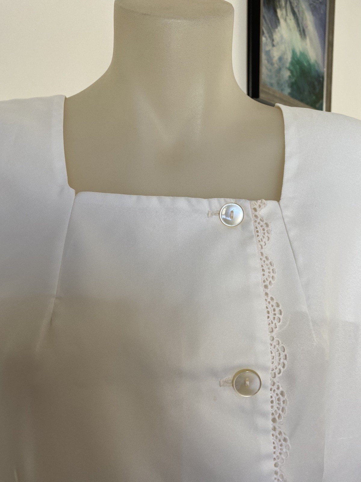 70,s Cream Pleated Tennis Dress. 40” Bust