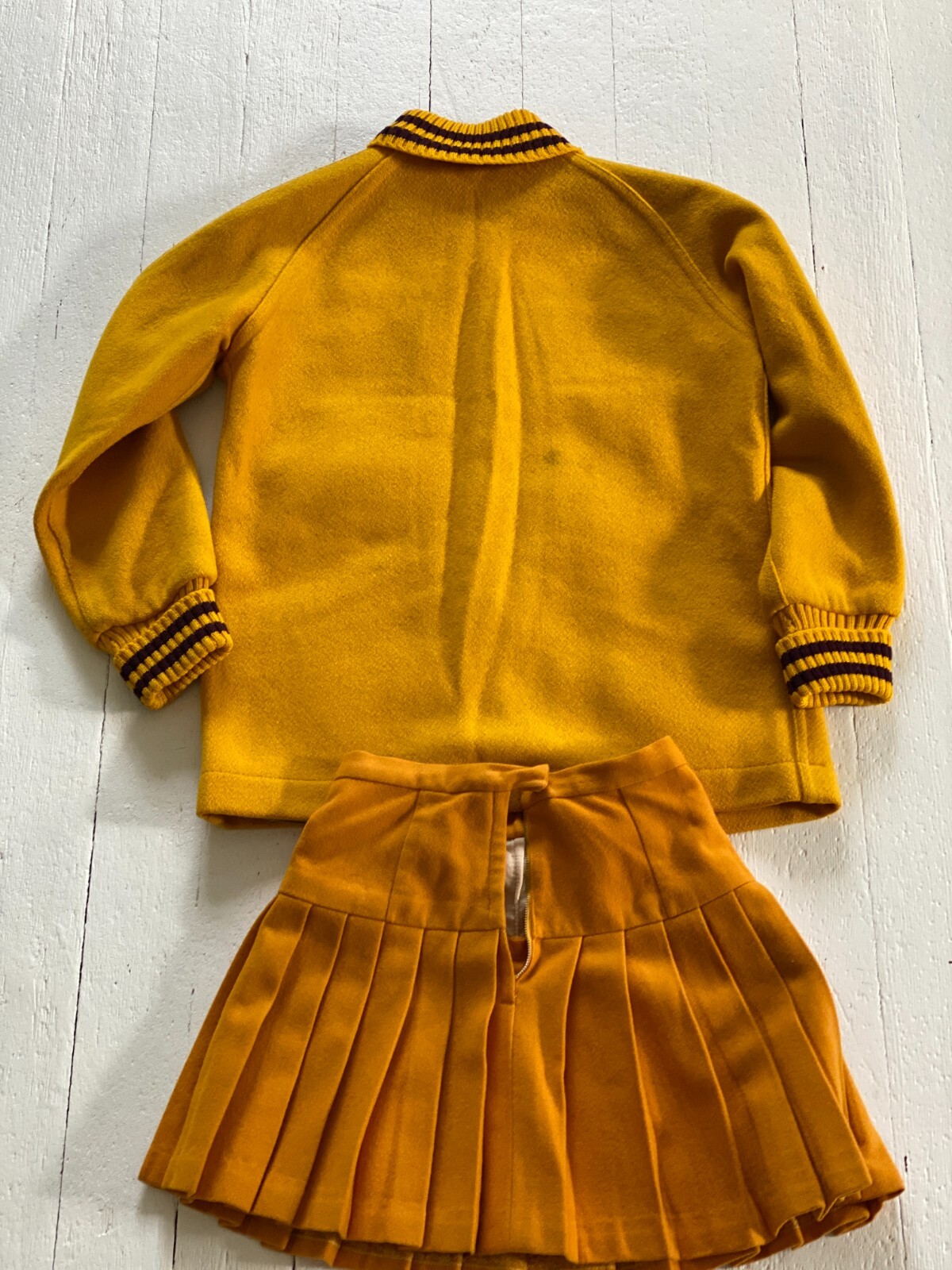 Vintage 1980 White River High School Pep Club Cheerleader Letterman Jacket/Skirt