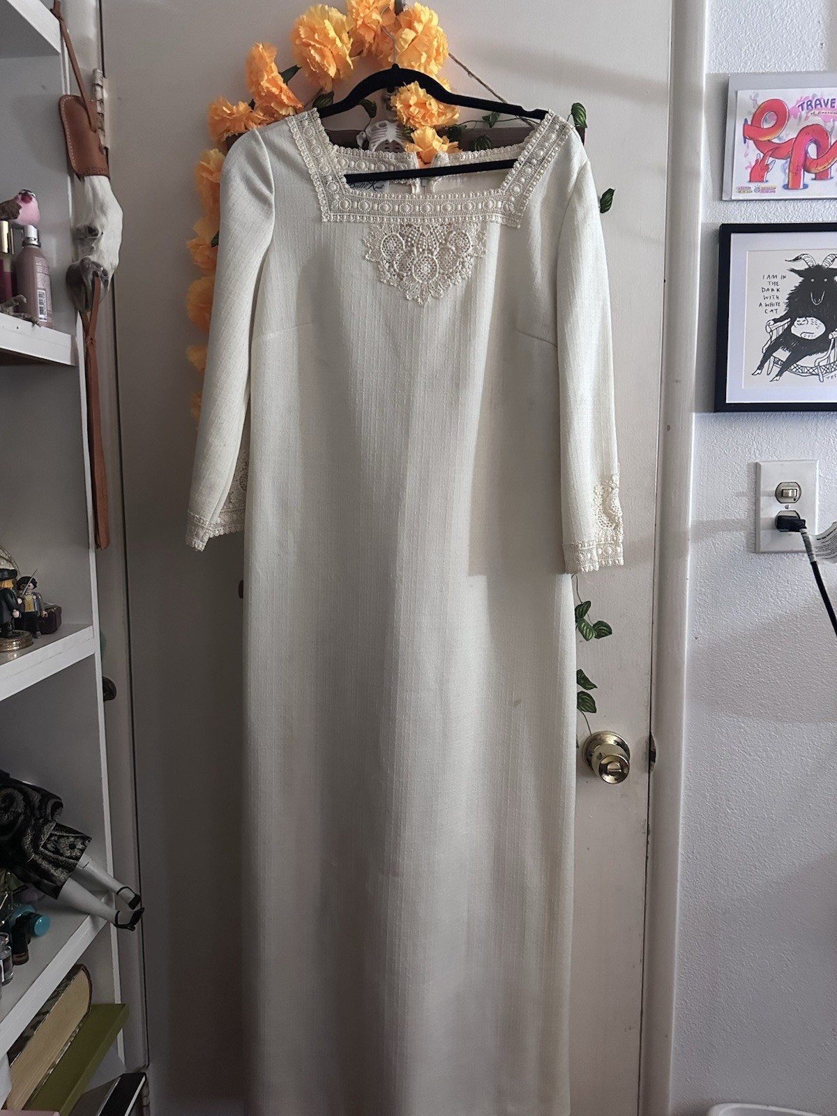 Butte Knit 70’s White Prom Dress Wedding Bridal Formal Dress Size 18