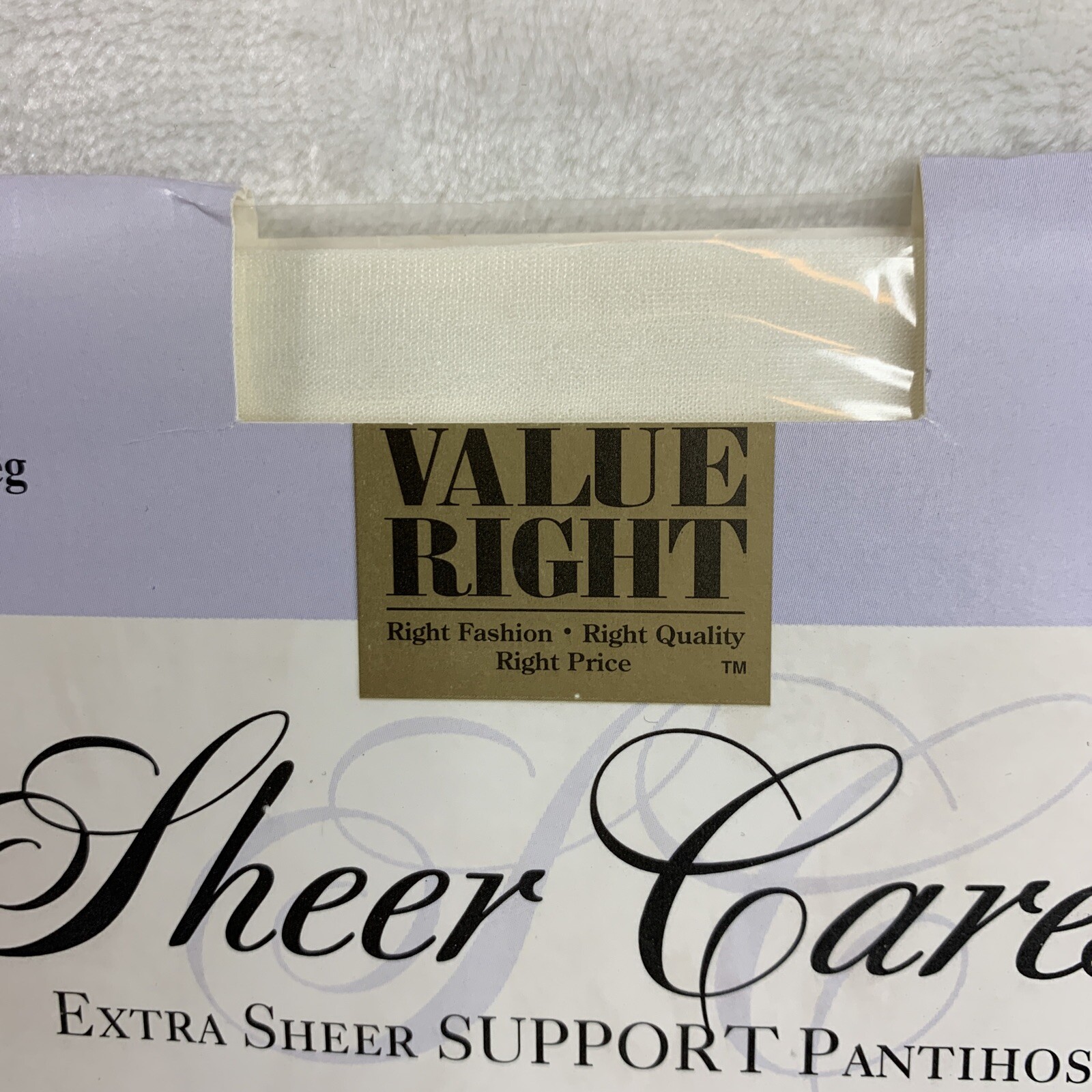 Vtg Worthington Extra Sheer Caress Queen Short White Active 20 Light Pantyhose