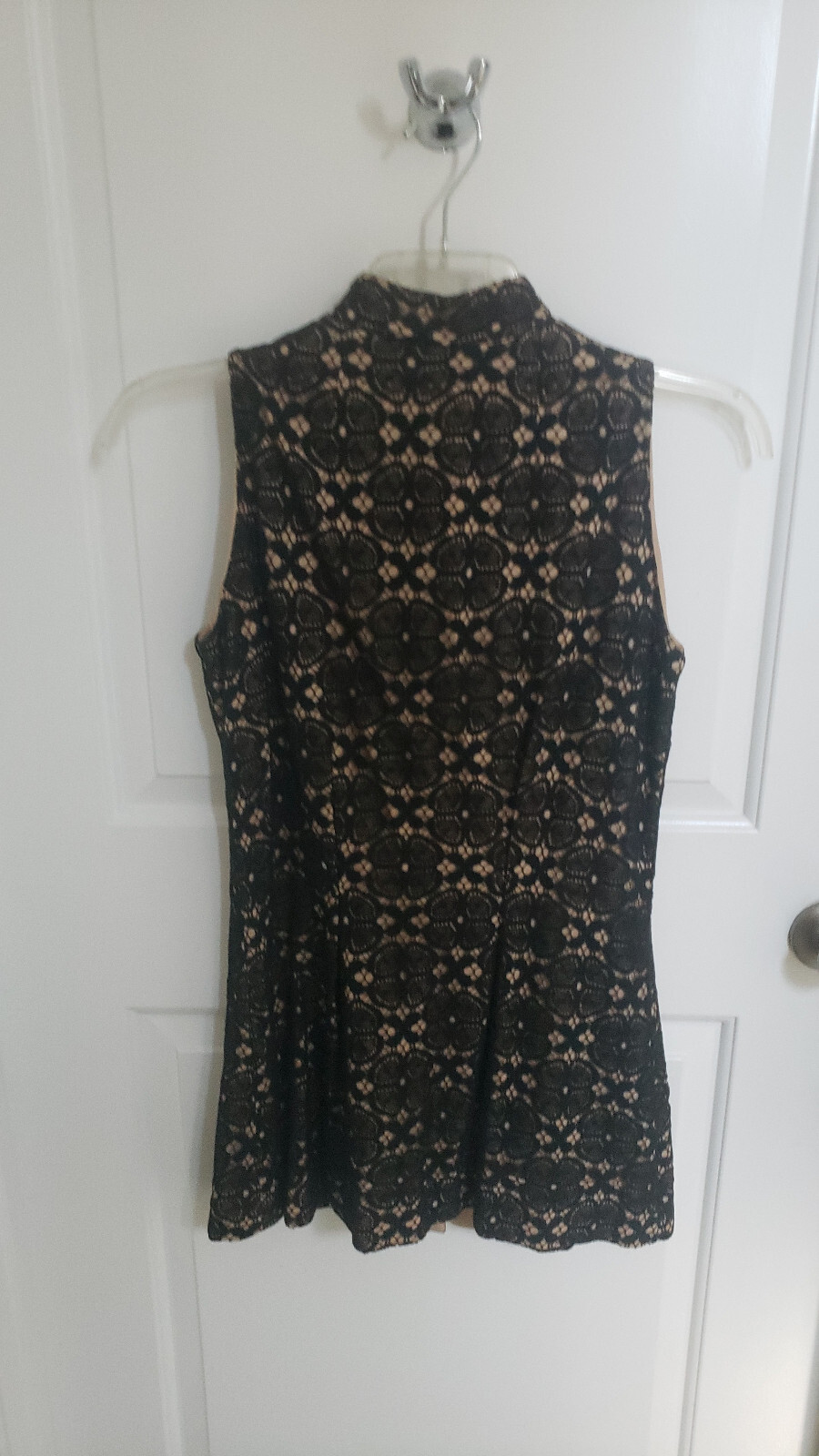 VTG 60s Stephen O’Grady sleeveless button-up collared black top size s/m