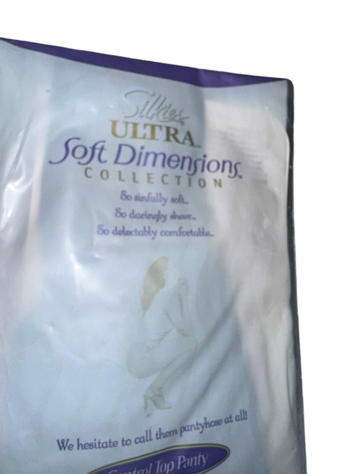Vintage Silkies Ultra Soft Dimensions Control Top Pantyhose Sz L Navy Sheer
